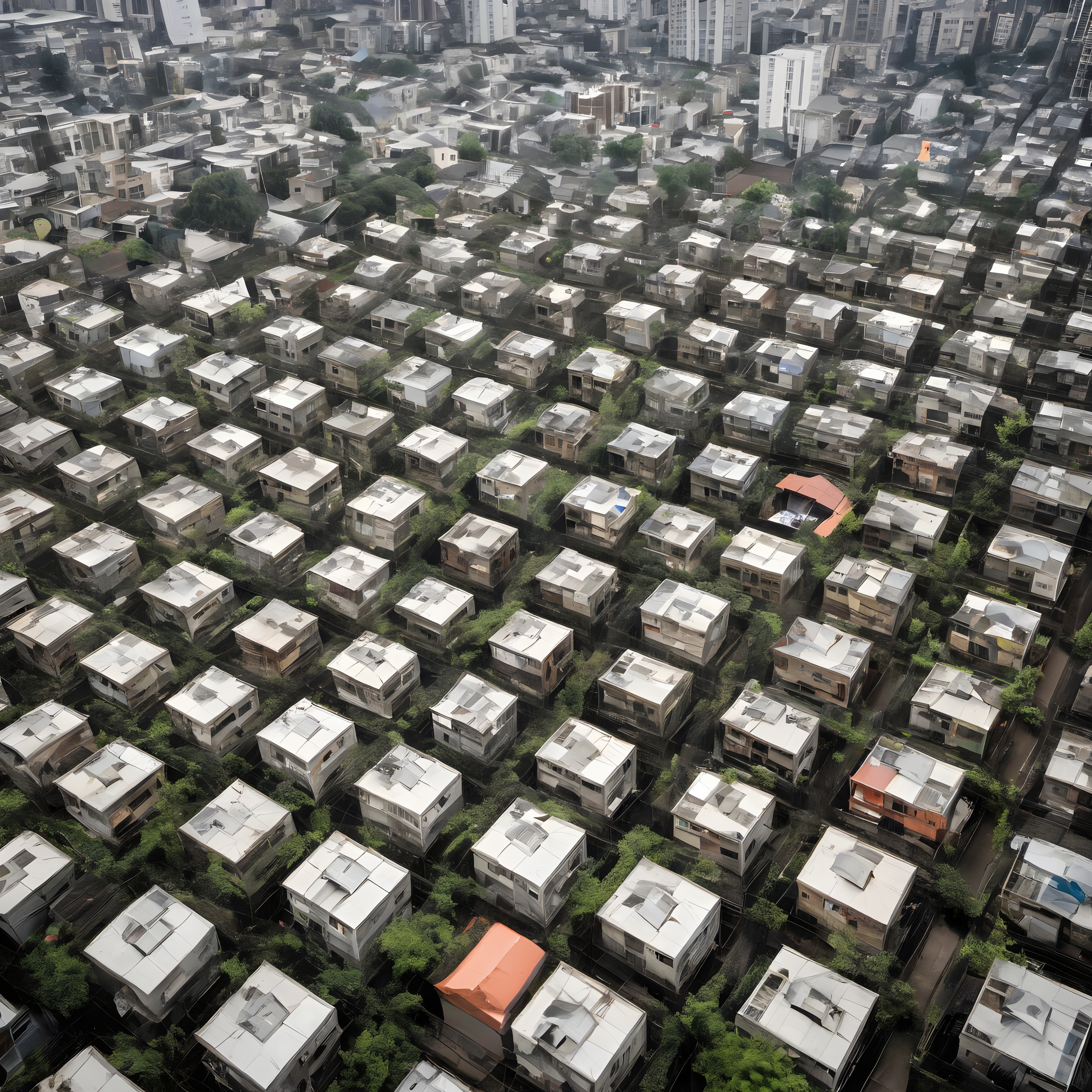 Aerial View of Suburban Rows