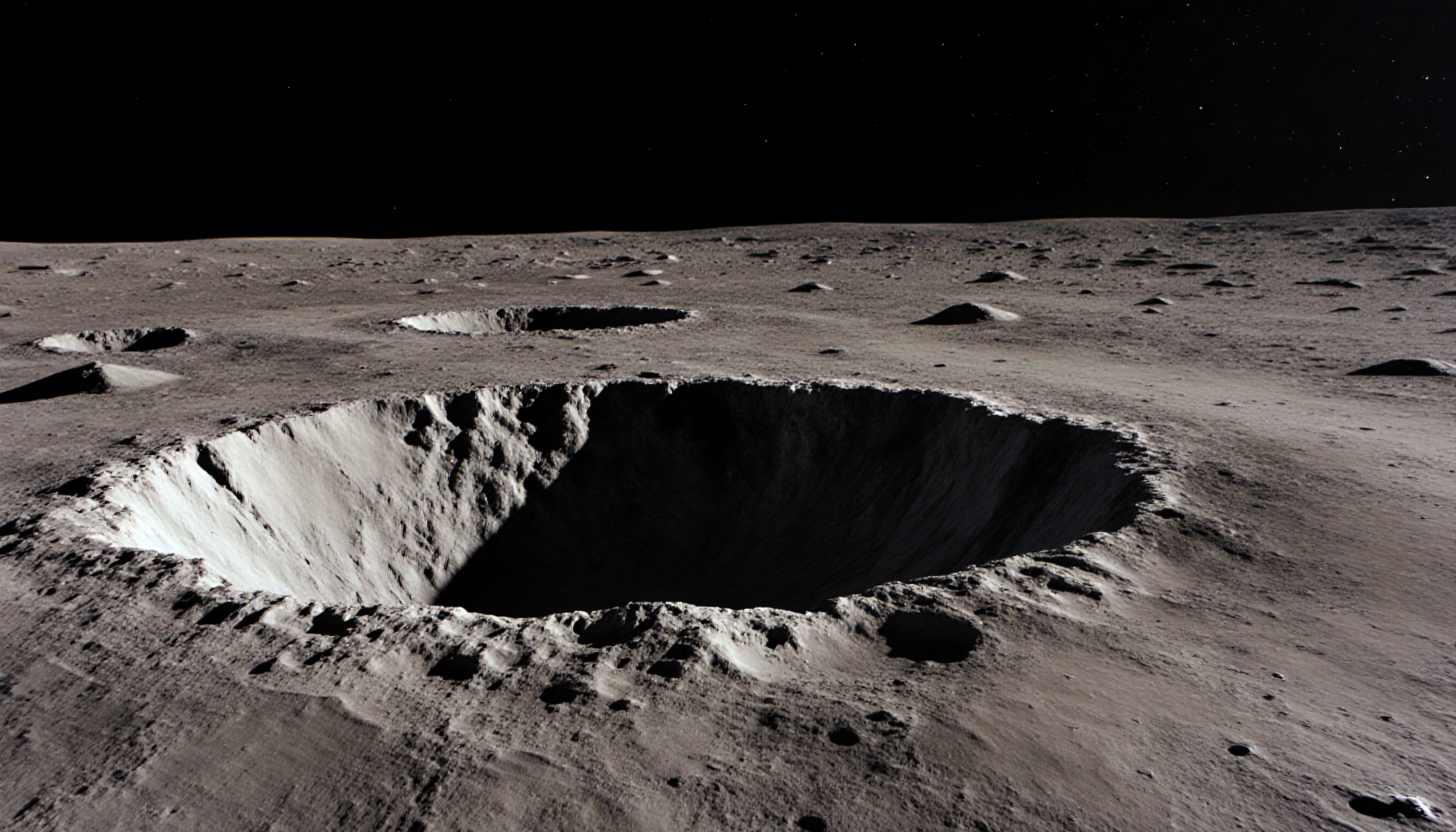 Lunar Surface with Large Crater
