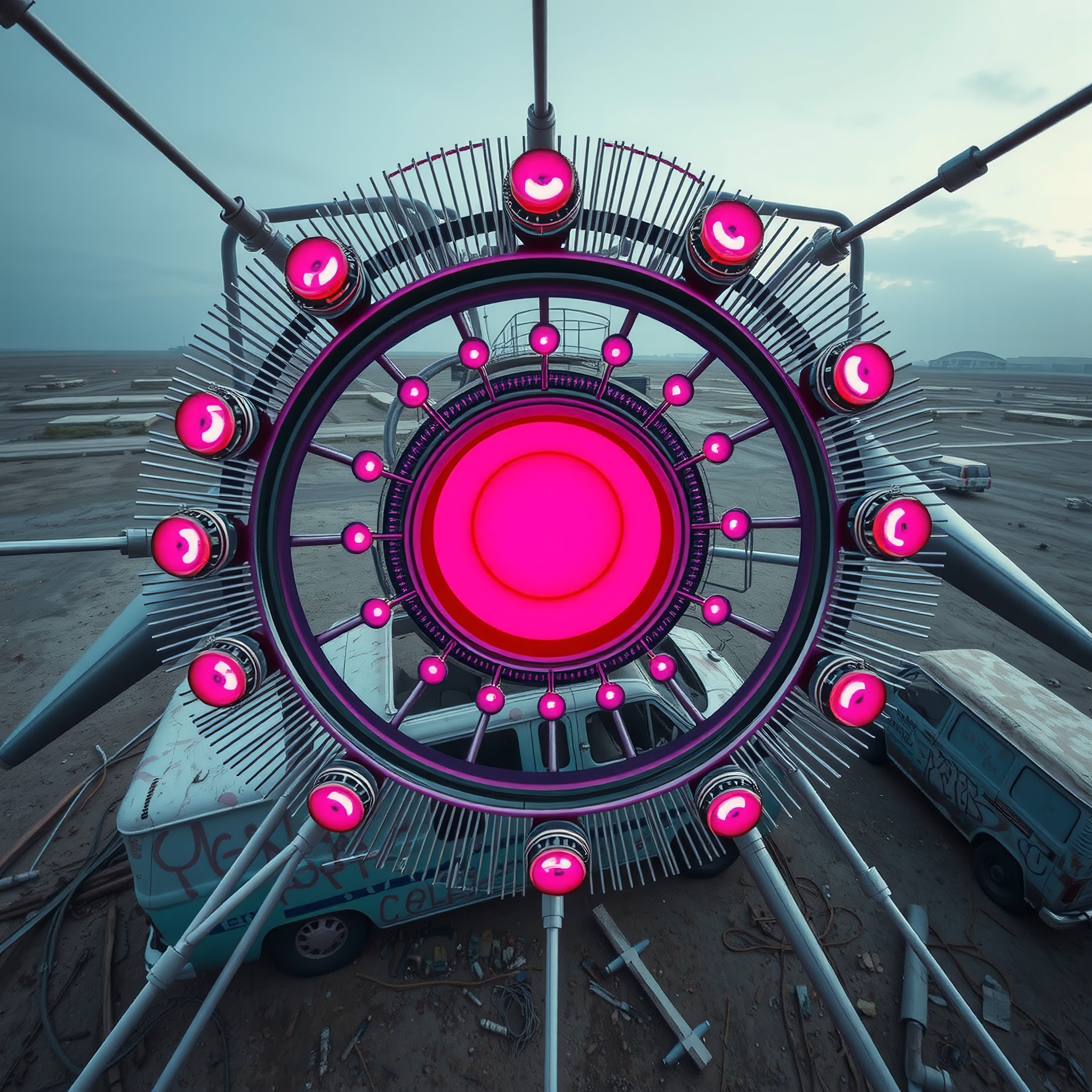 Futuristic Neon Art Installation