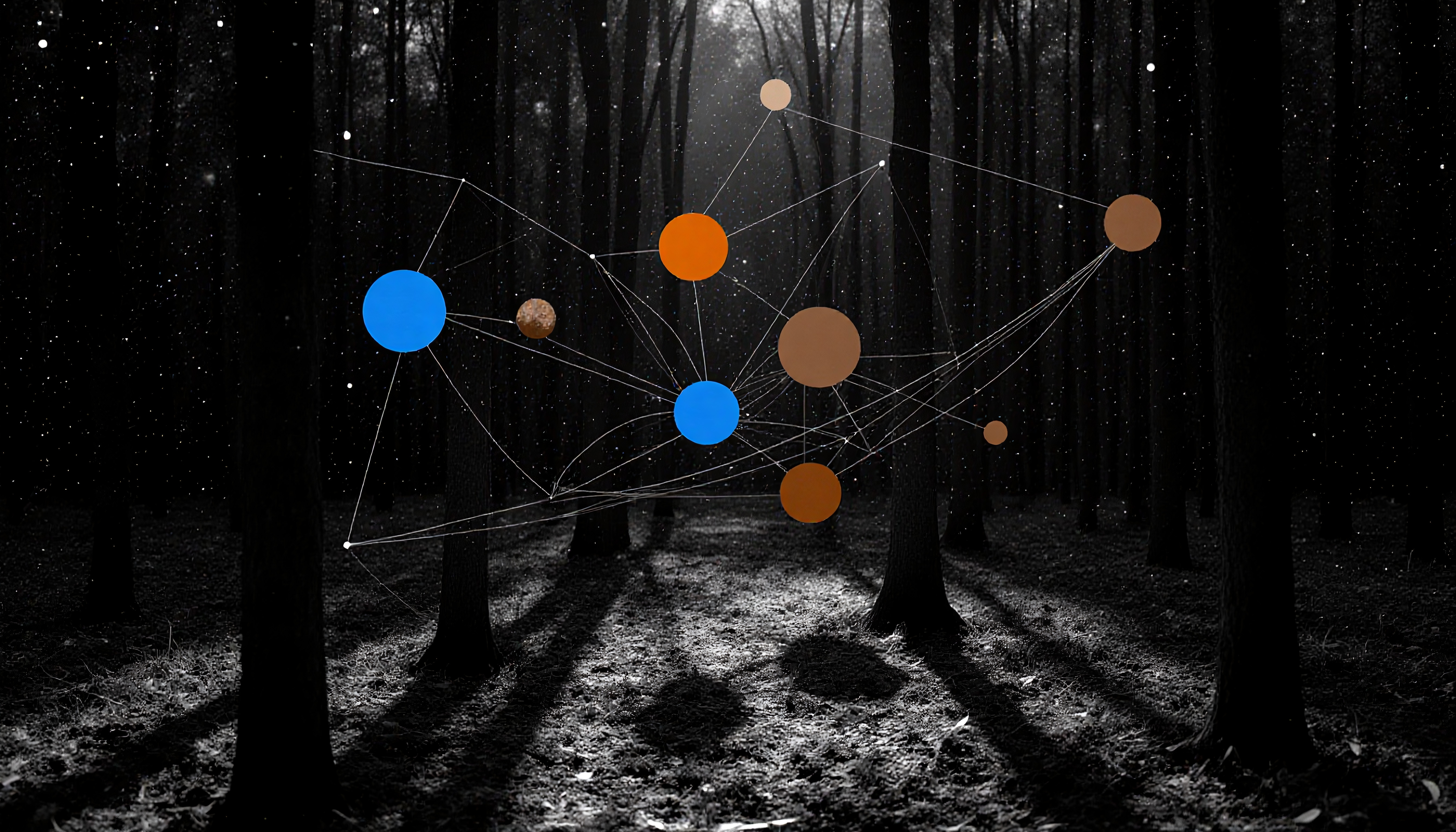 Interconnected Orbs in Dark Forest