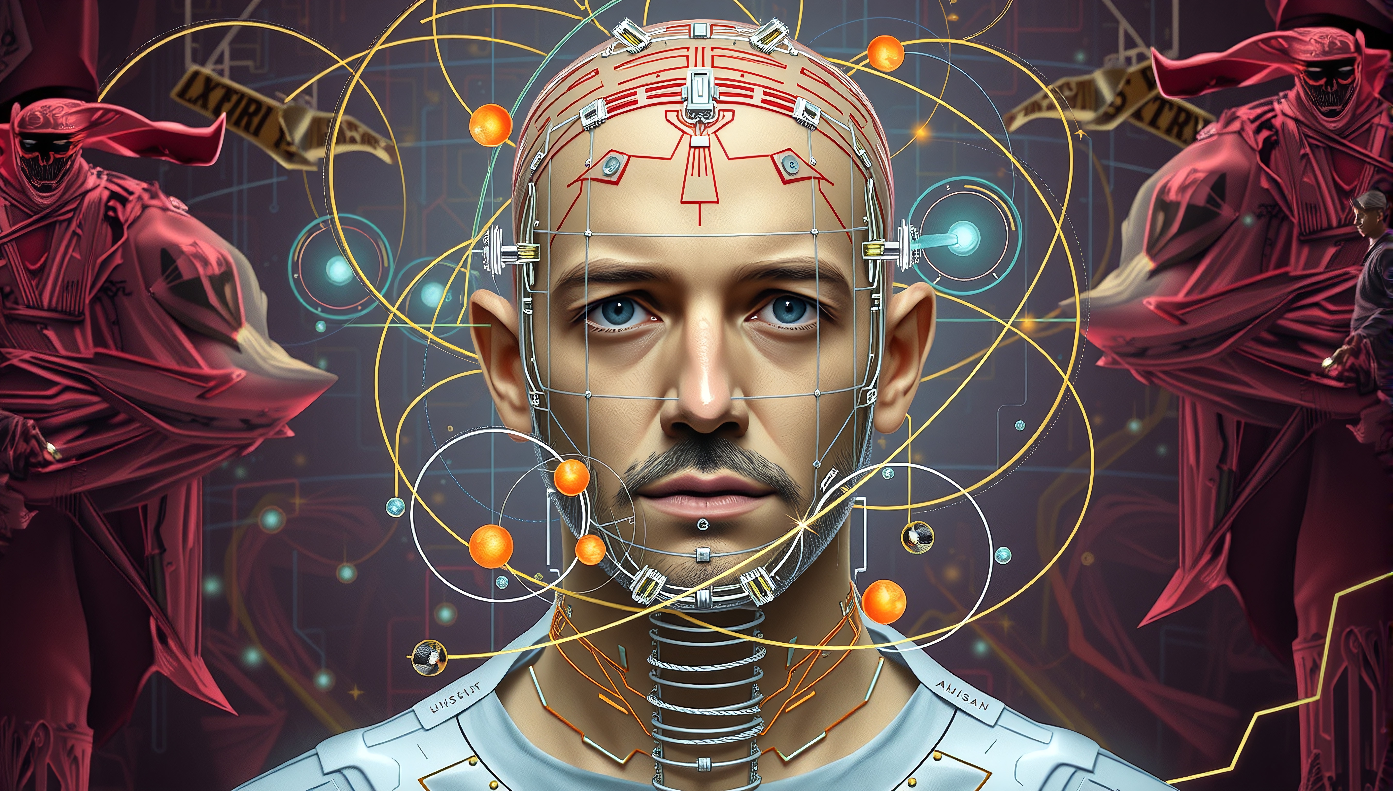 Futuristic digital art depicting cybernetic human.