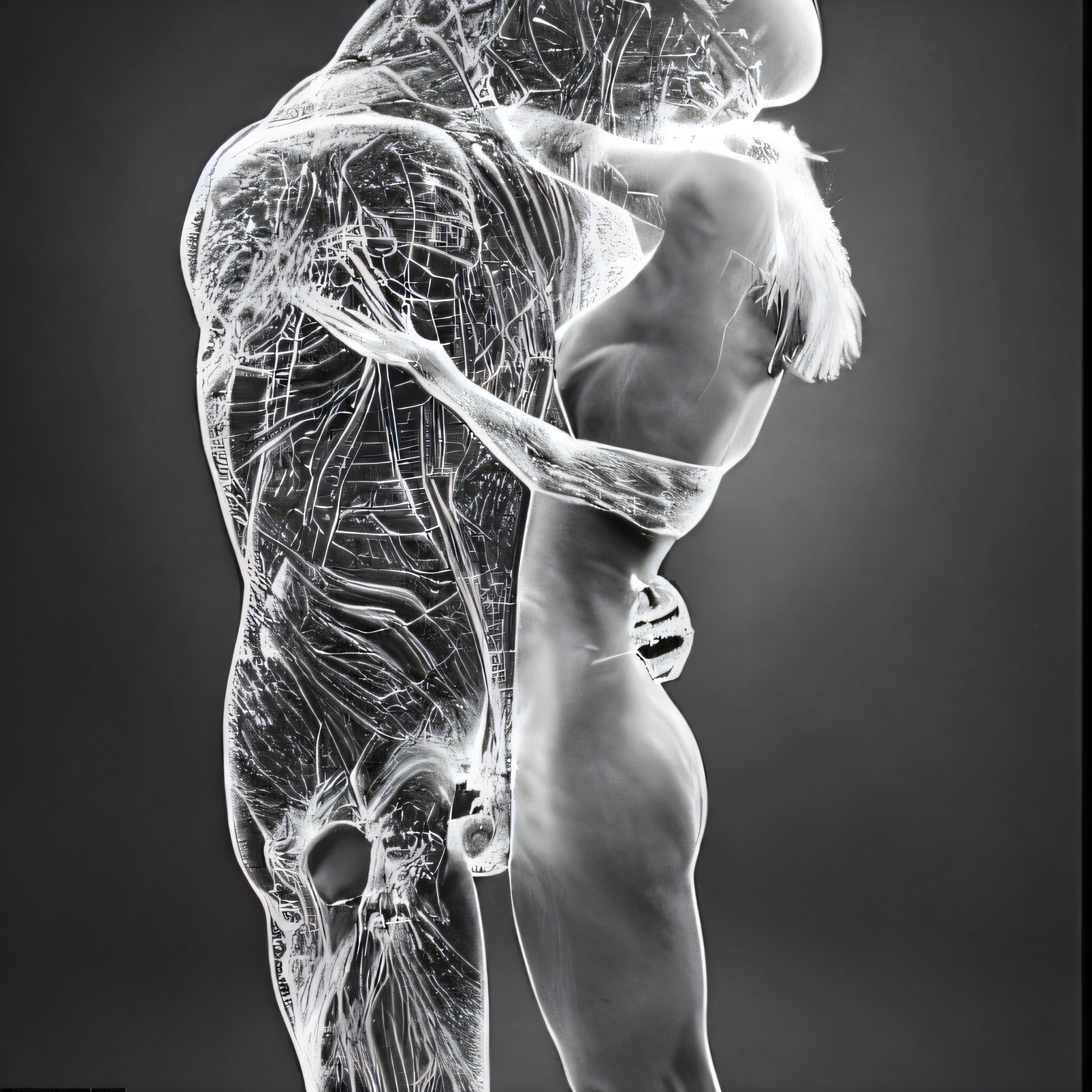Intimate Connection in Ghostly Embrace