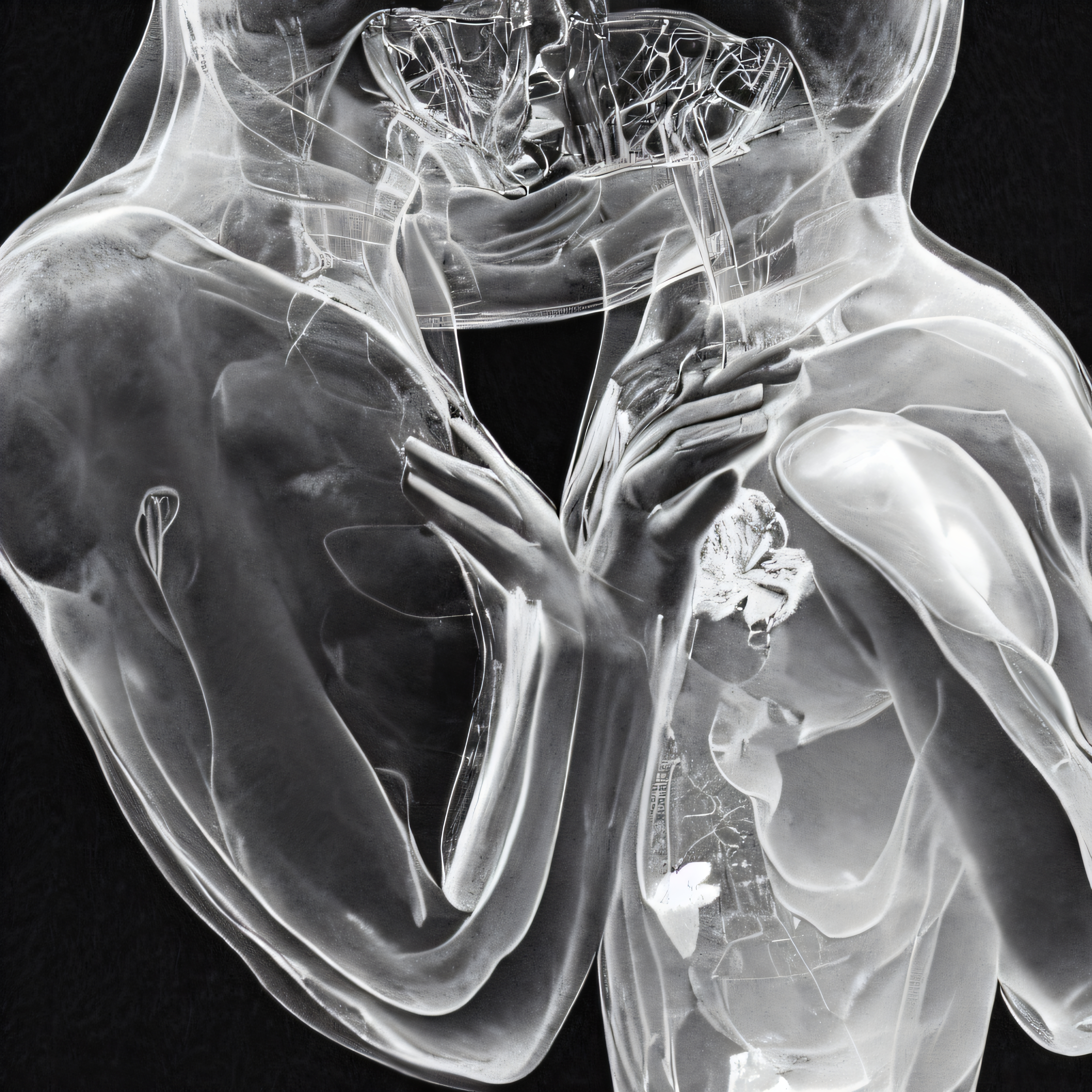 Translucent Figures in Embrace