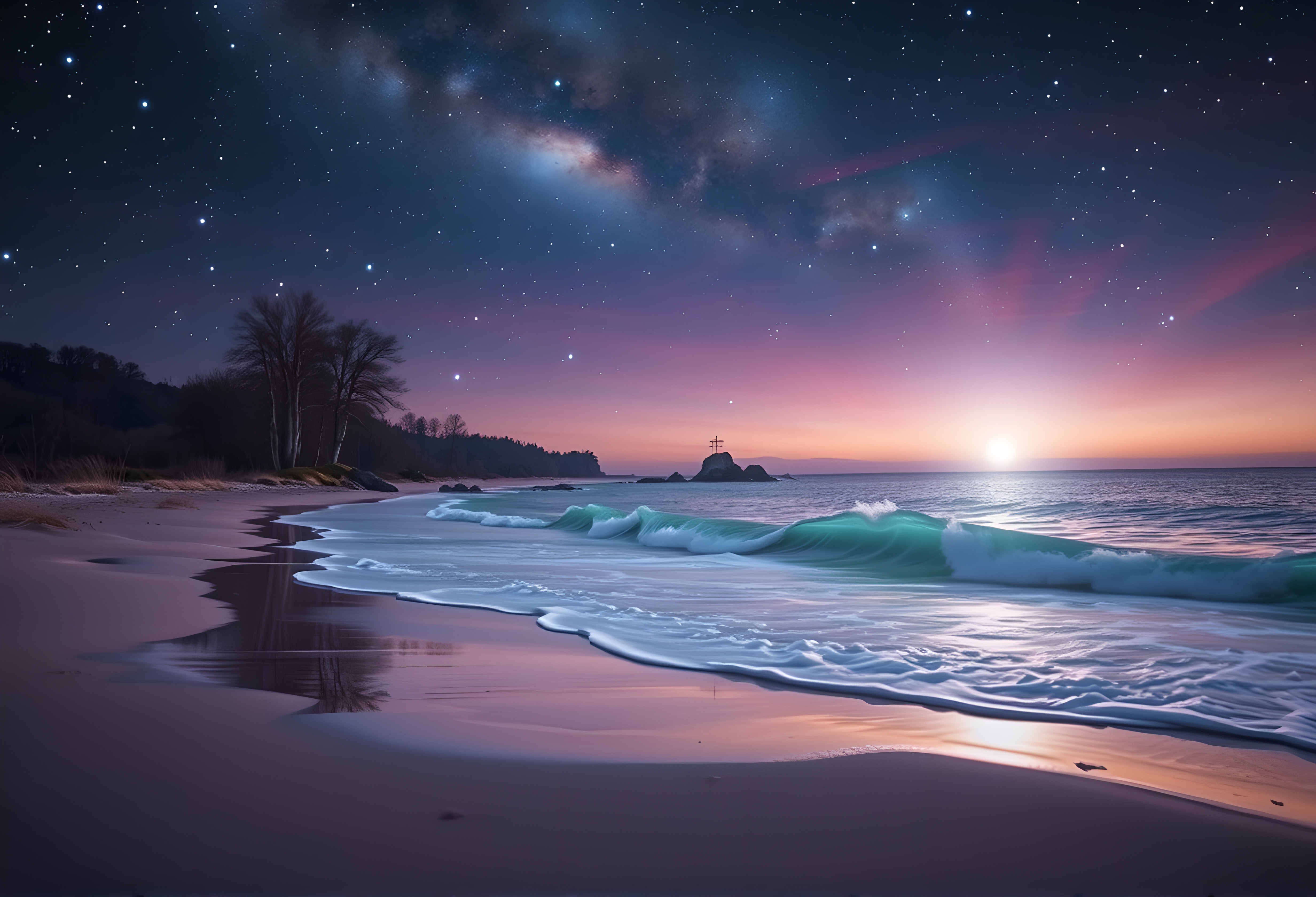 Tranquil Twilight Beach Scene