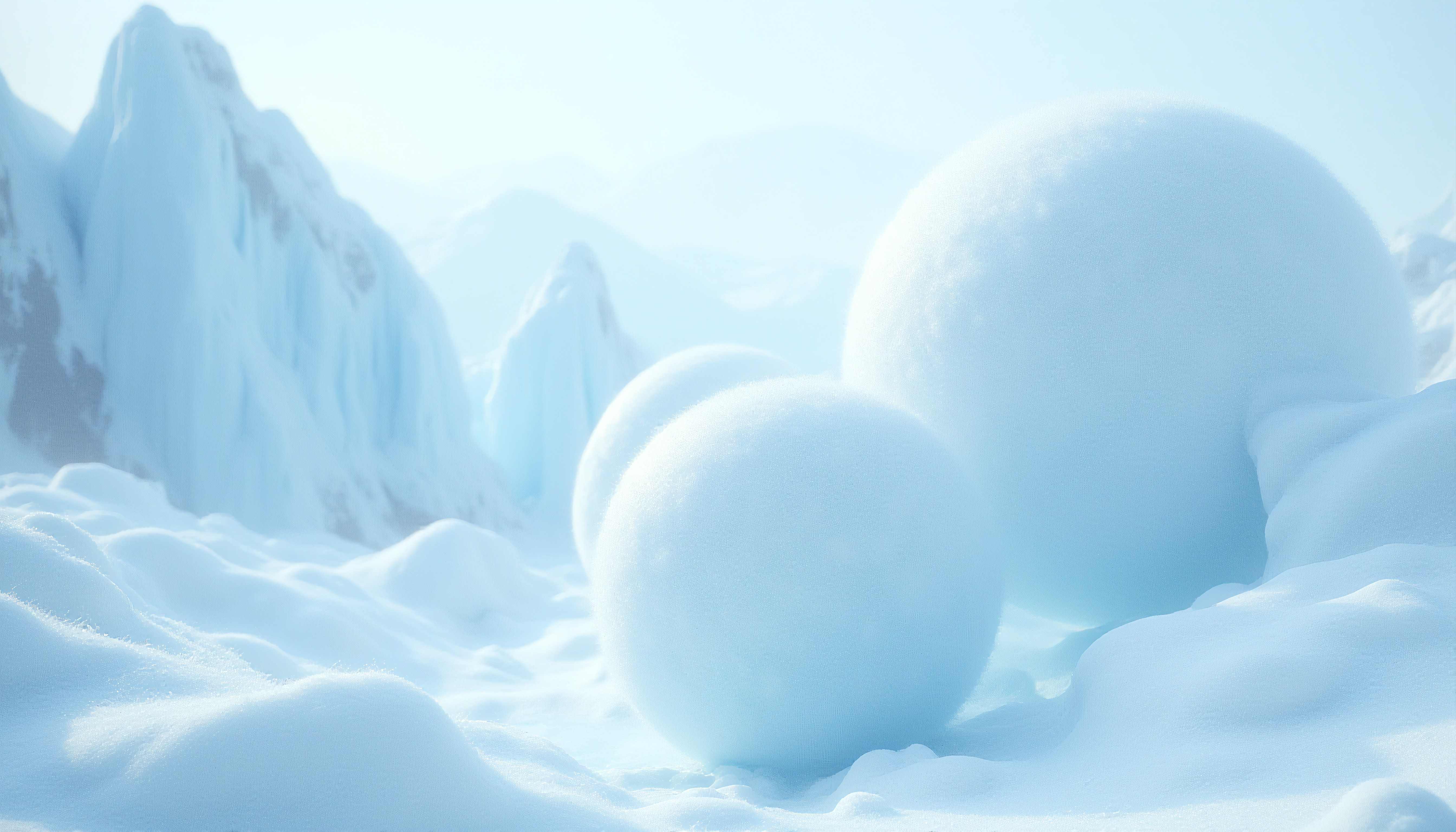 Winter Wonderland: Snowballs and Ice Formations in Serene Arctic