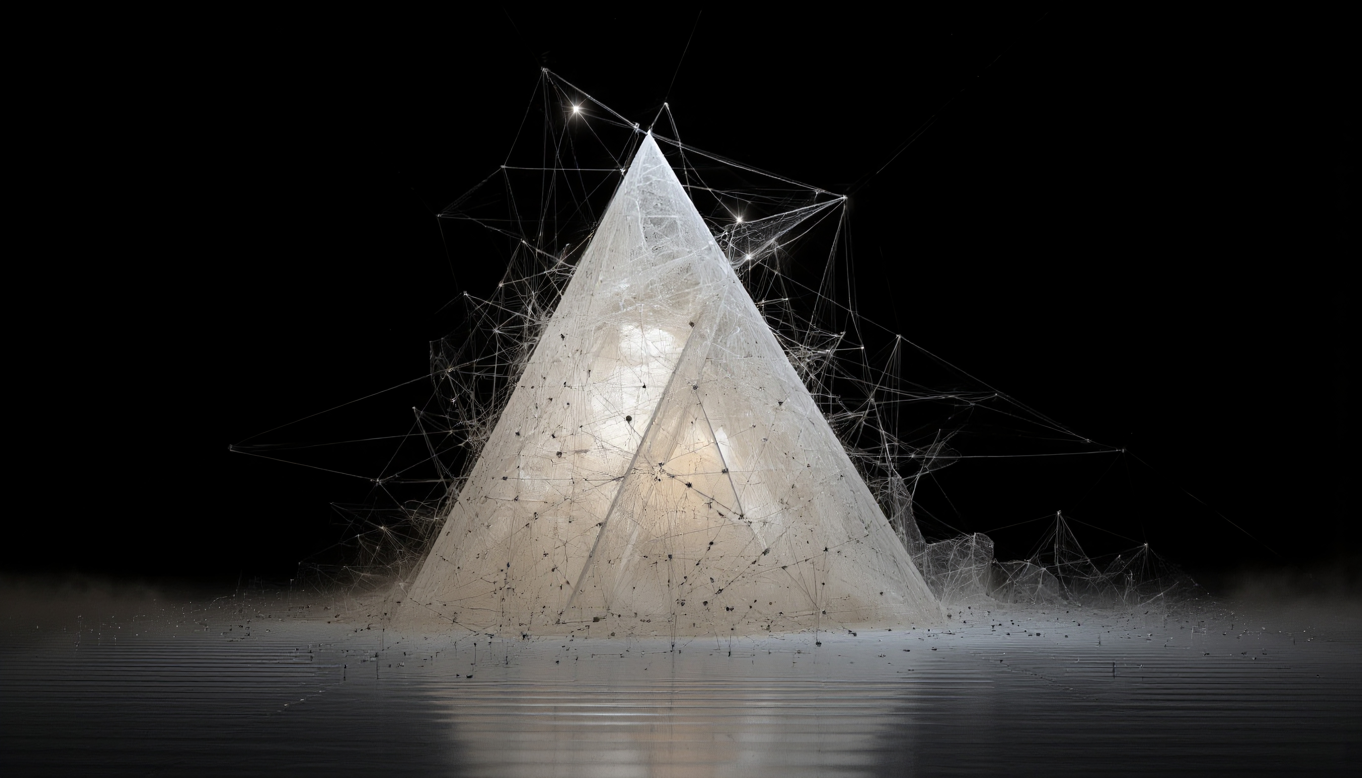 Abstract Geometric Pyramid Structure with Network Connections