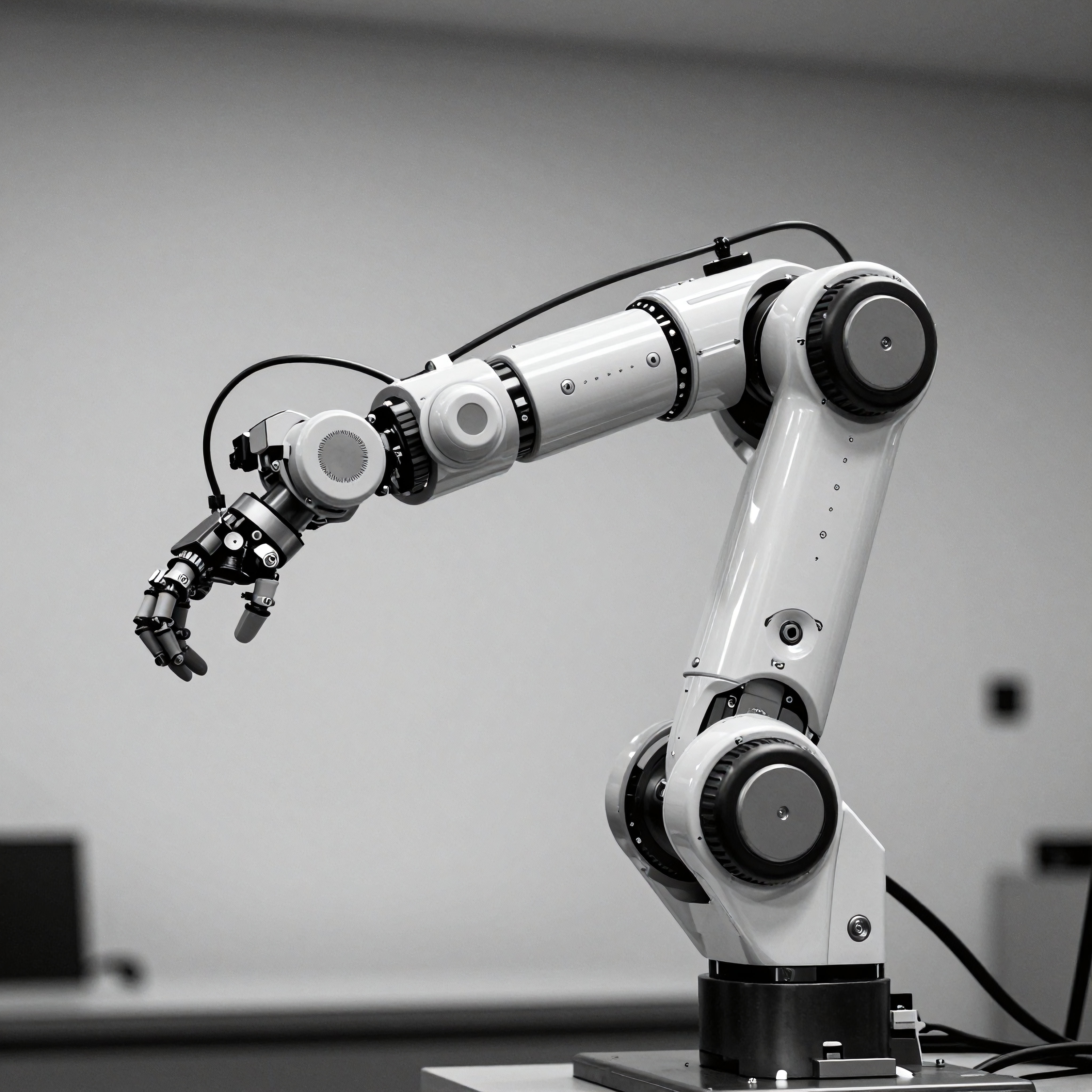 High-tech robotic arm showcasing precision engineering and futuristic automation potential