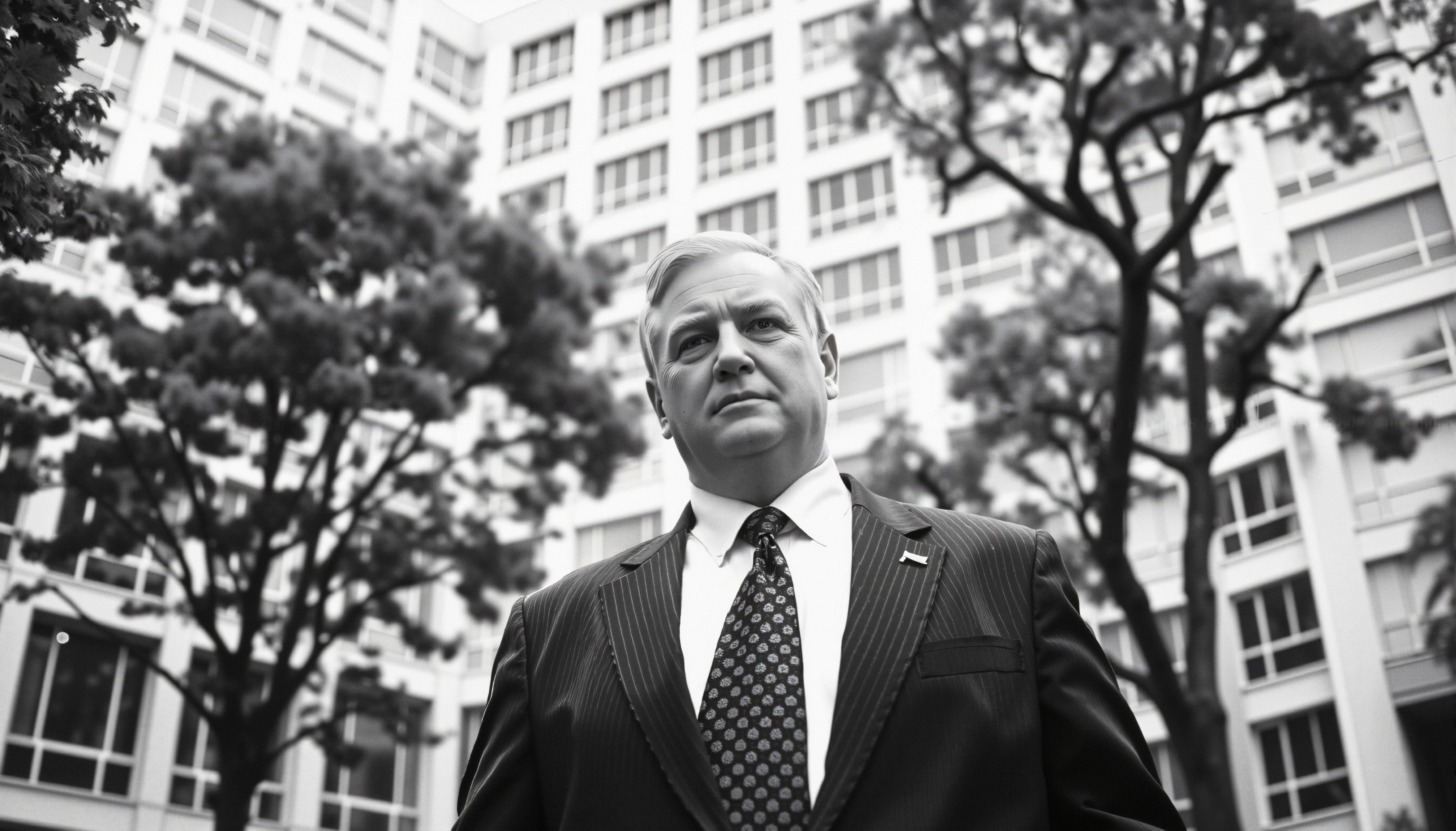 Urban Businessman in Black Suit