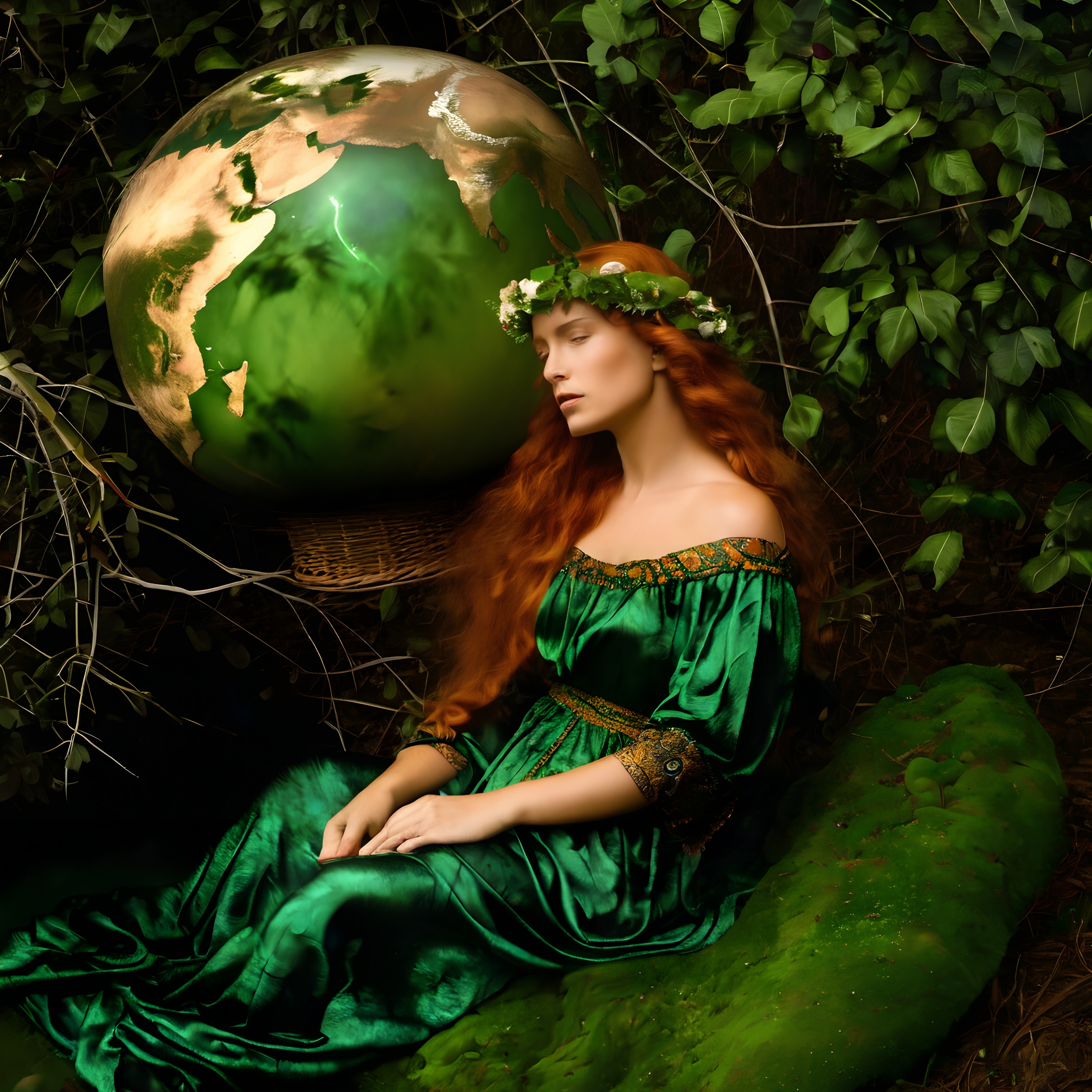 Nature’s Guardian with Glowing Globe
