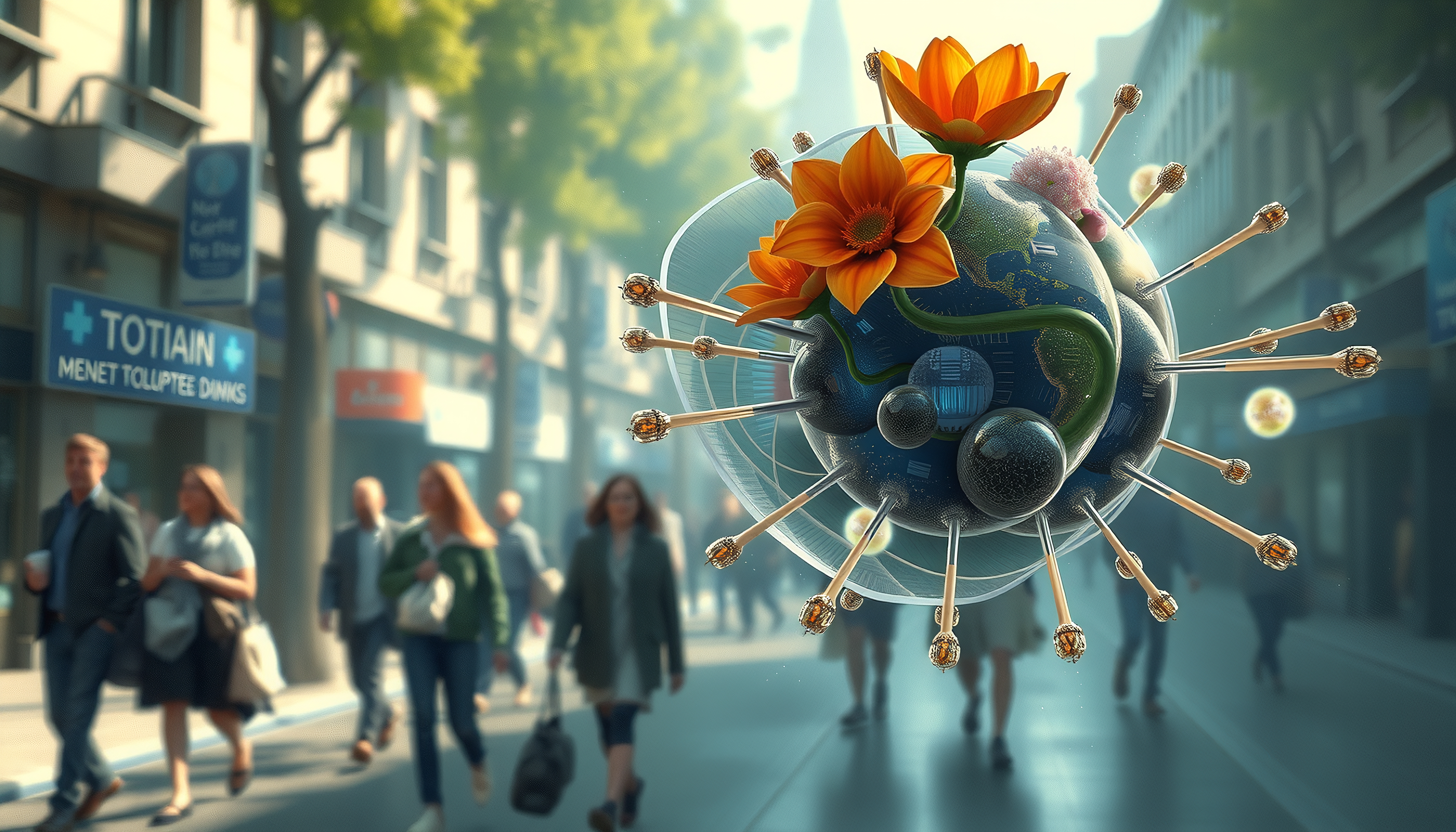 Conceptual Globe of Global Connectivity in a Modern City Streets