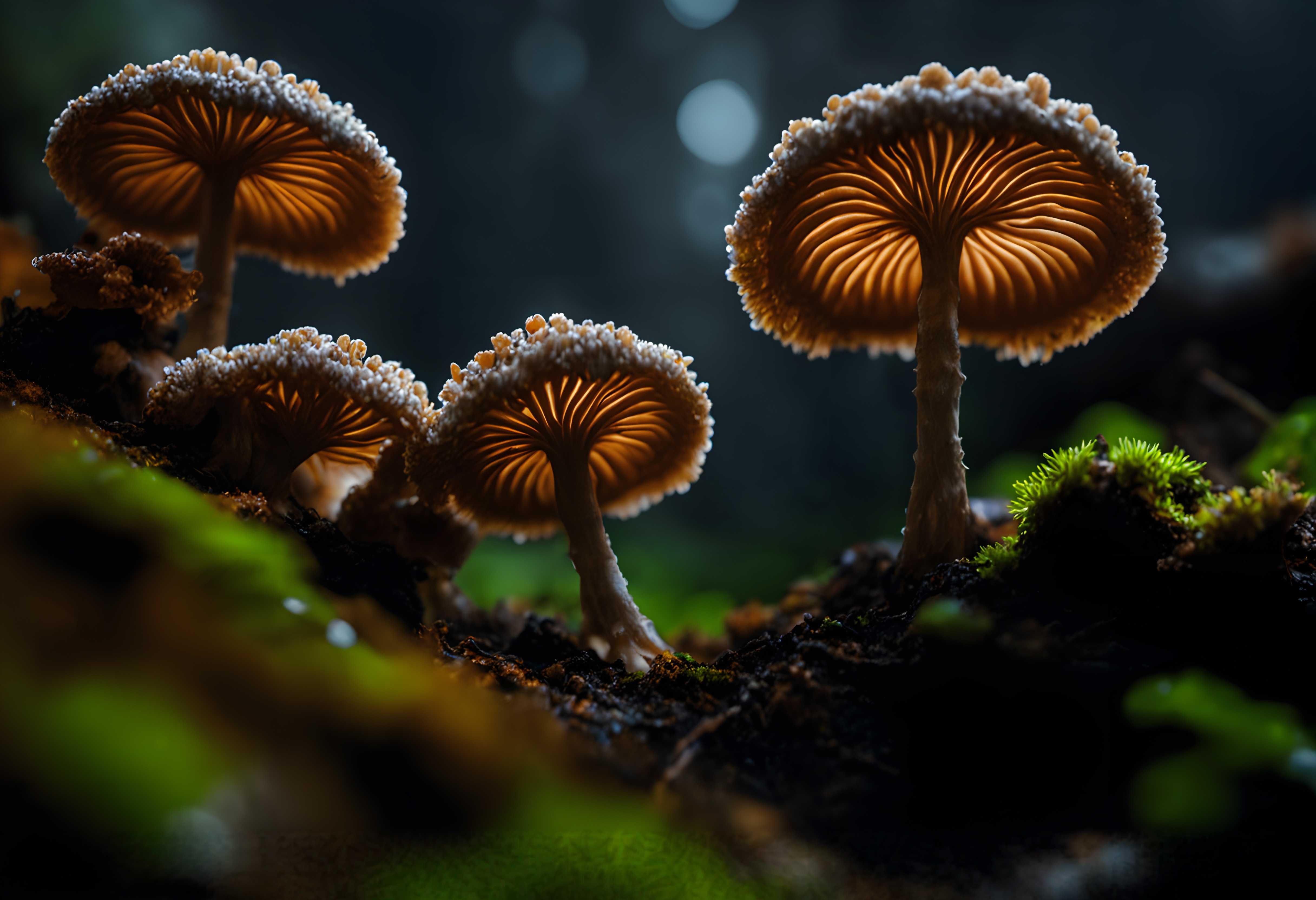 Glowing Forest Mushroom Scene