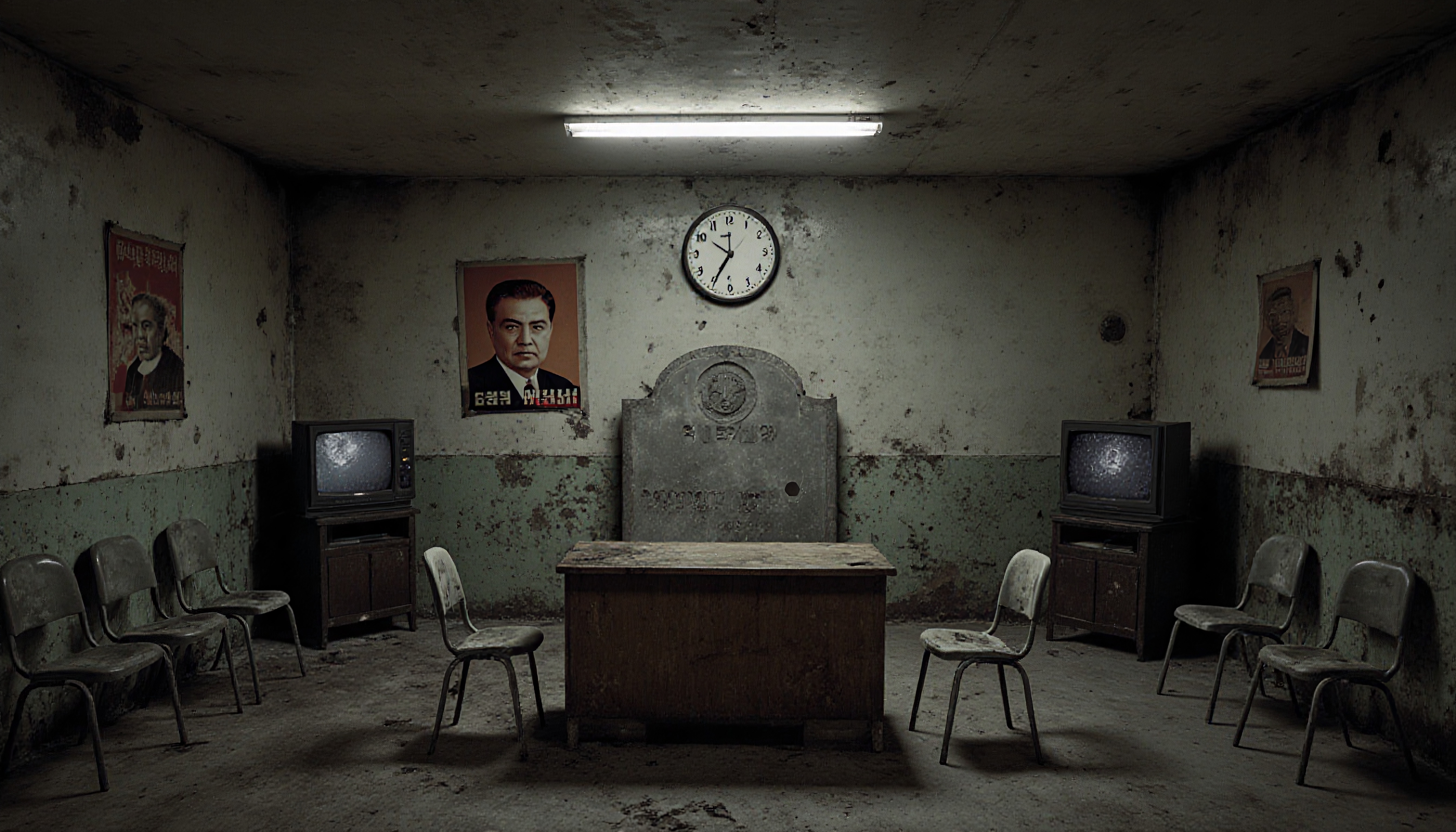 Eerie Abandoned Meeting Room