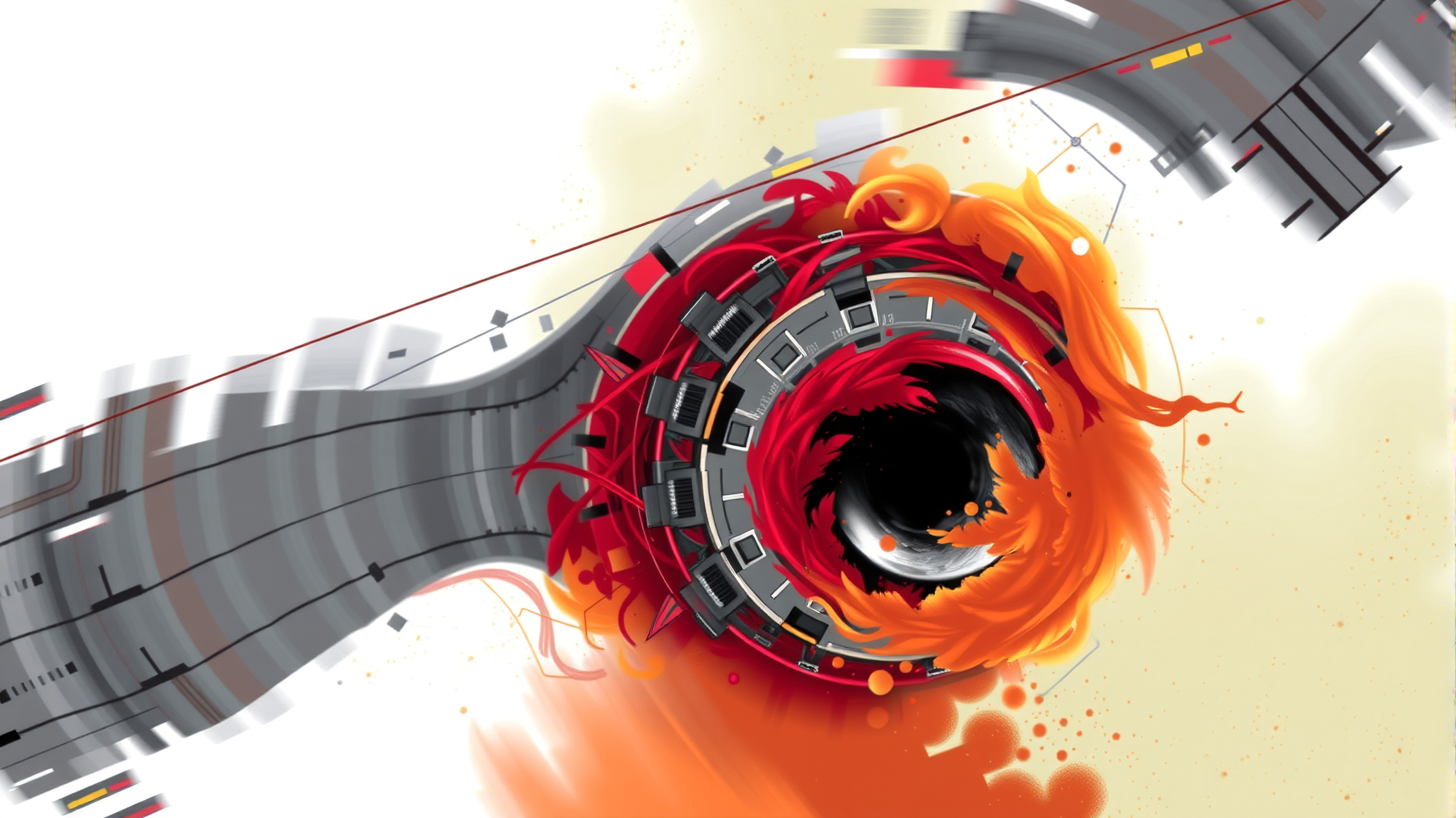 Abstract digital artwork featuring a colorful vortex.