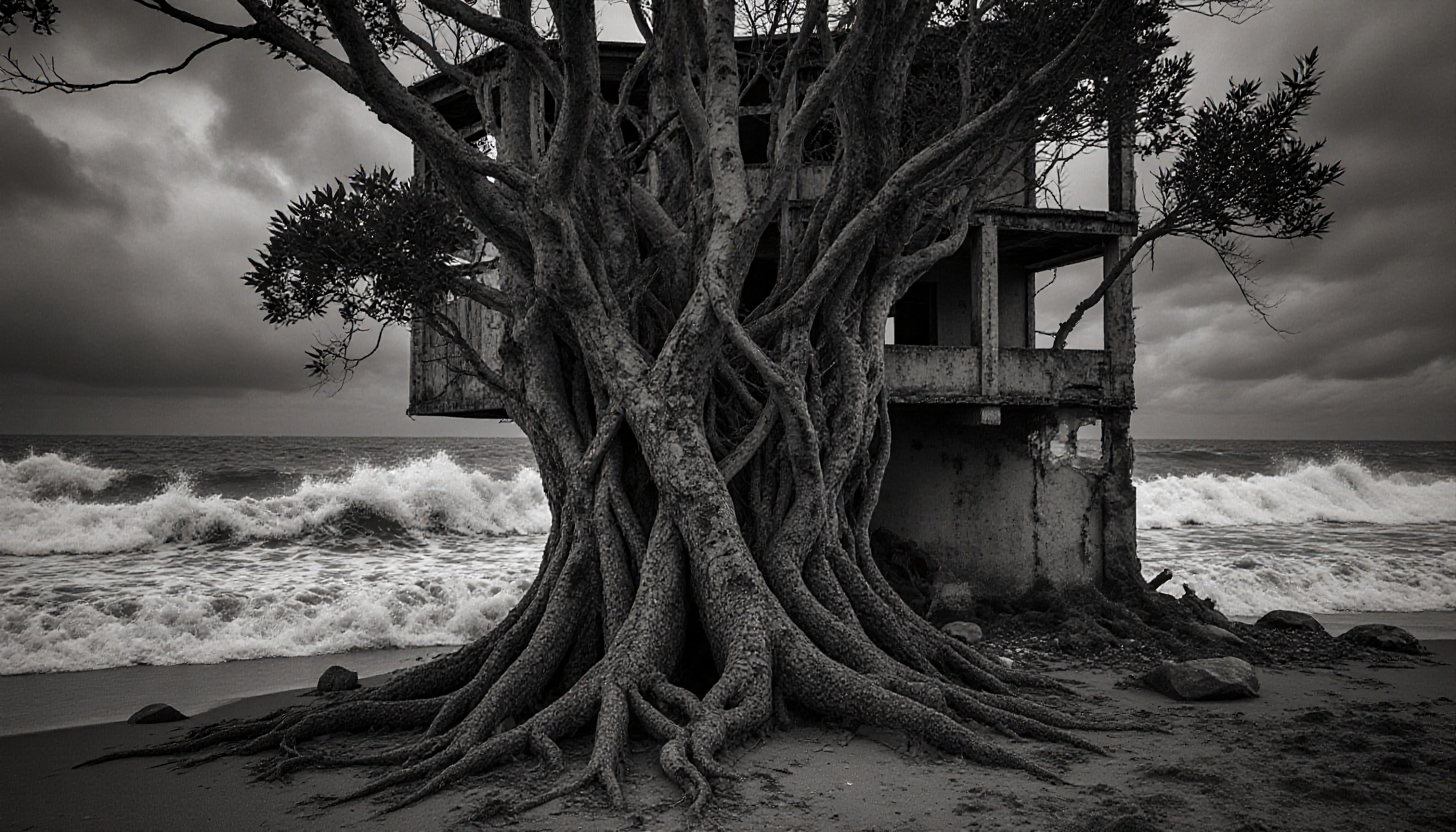 Nature Reclaims Beachfront Ruins