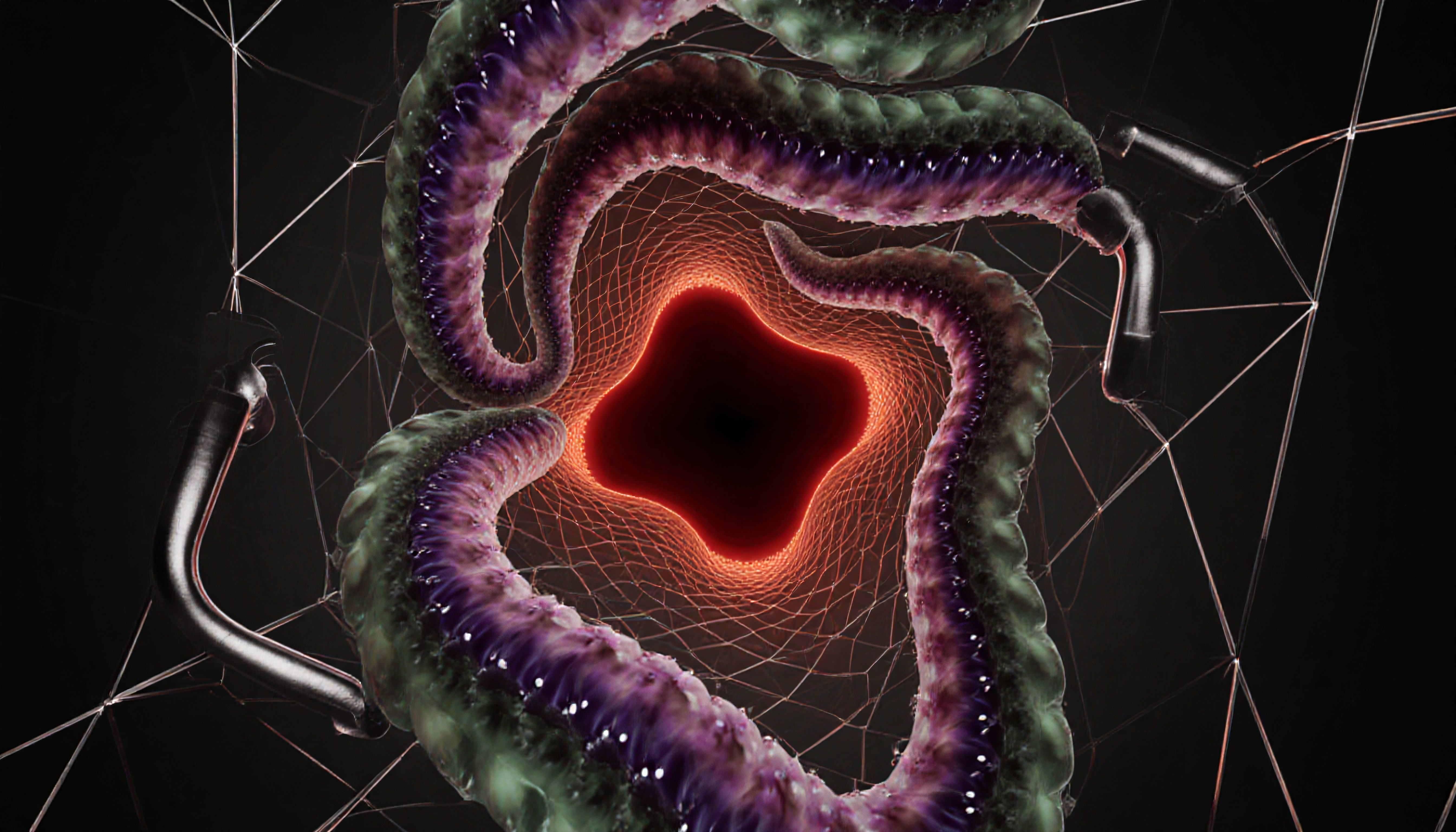 Abstract Sci-Fi Portal with Glowing Organic Structures