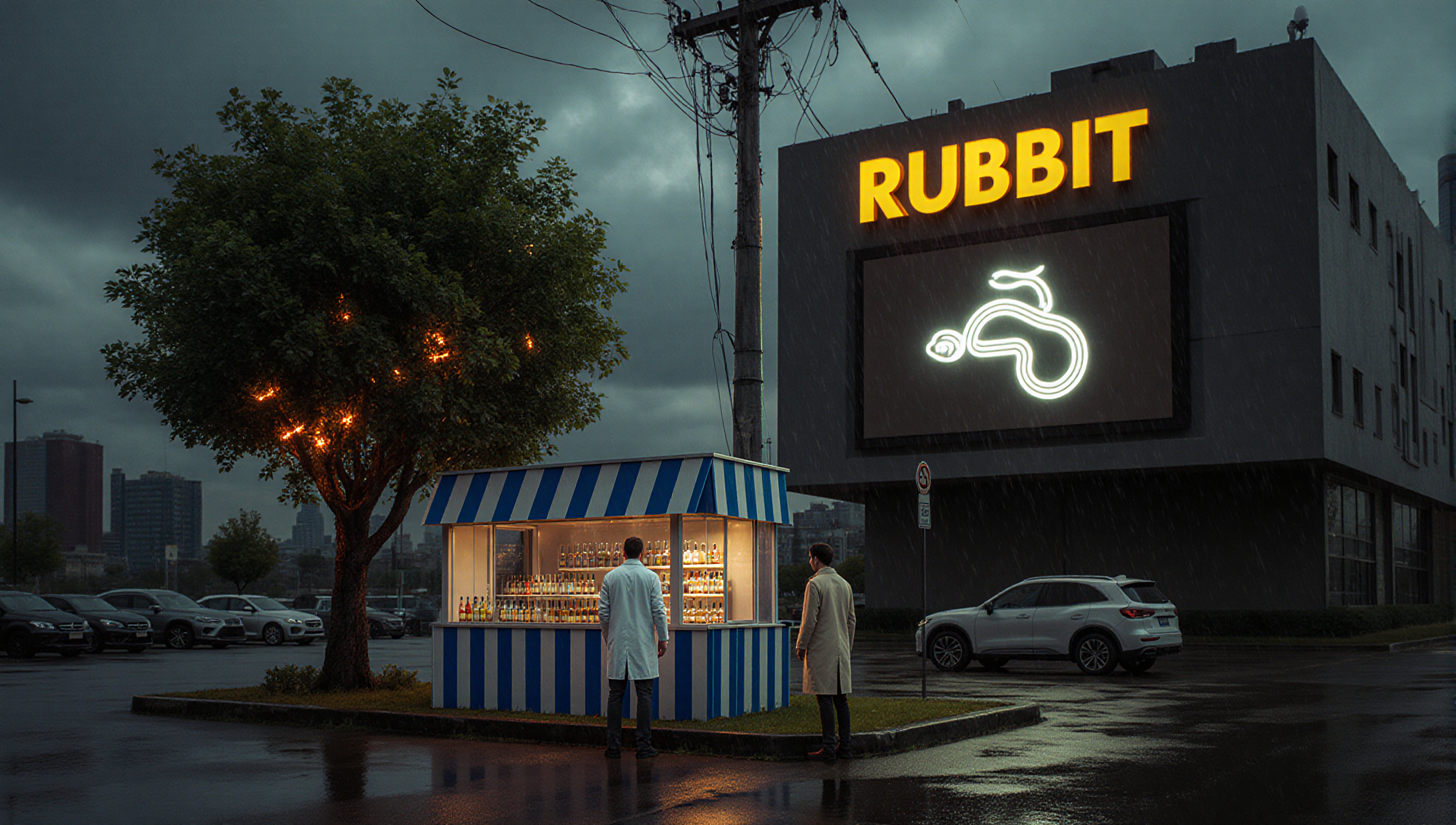 Mysterious Urban Nighttime Scene