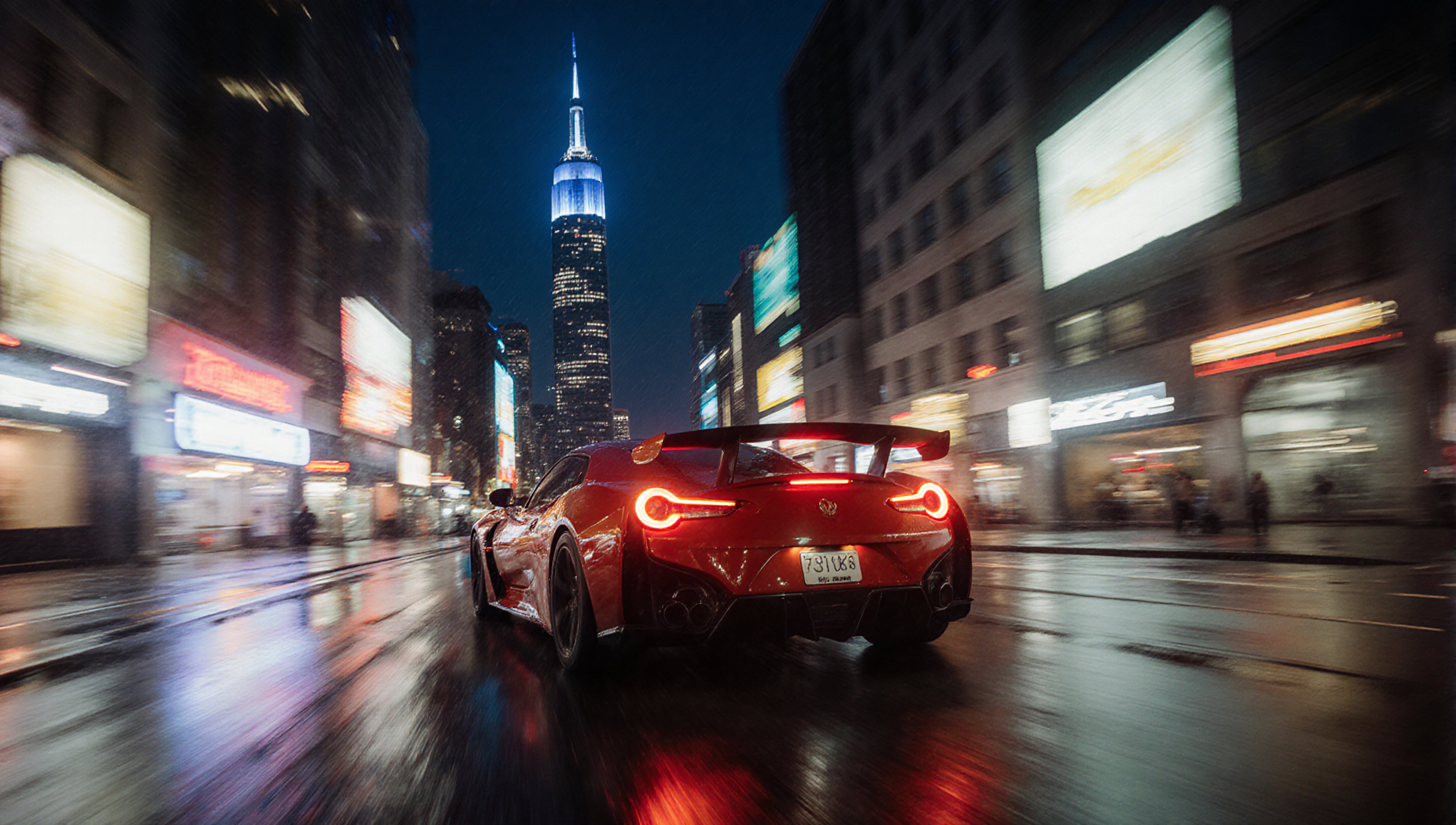 Night Ride in Rainy City