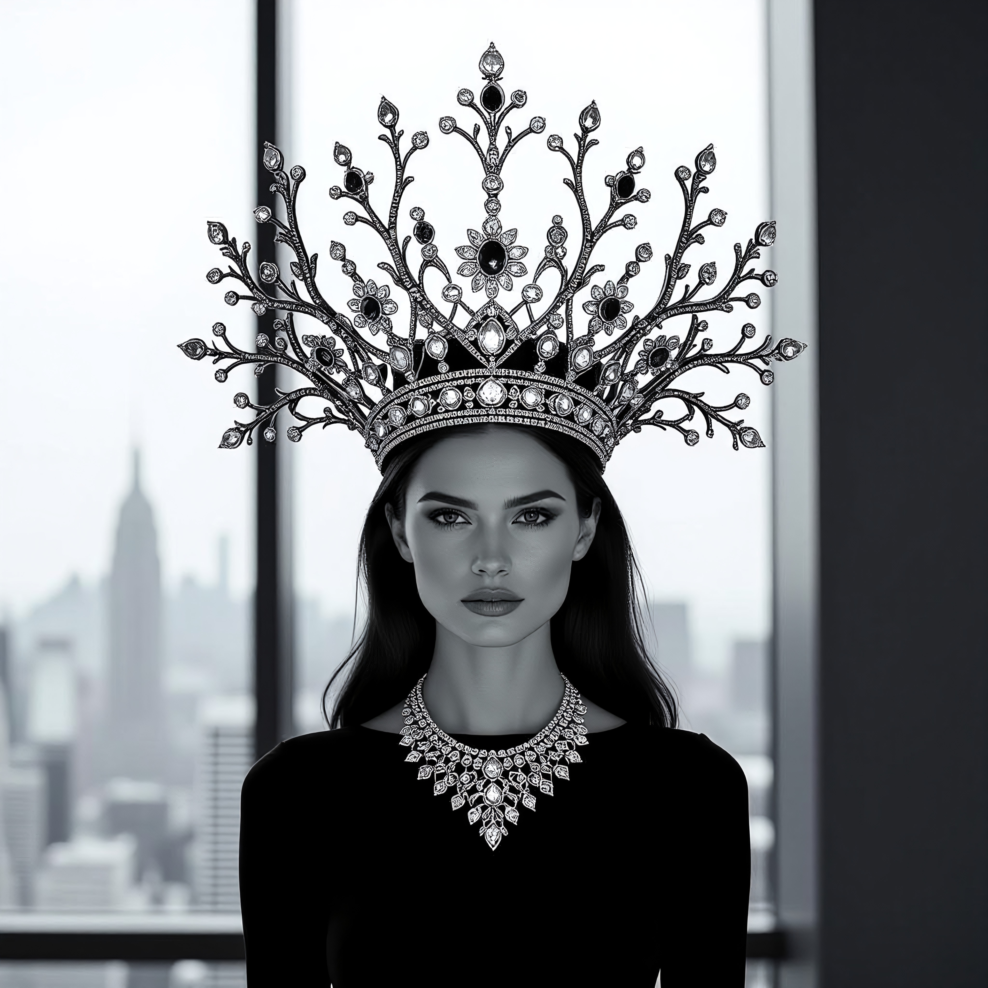 Majestic Queen with Jewelled Crown