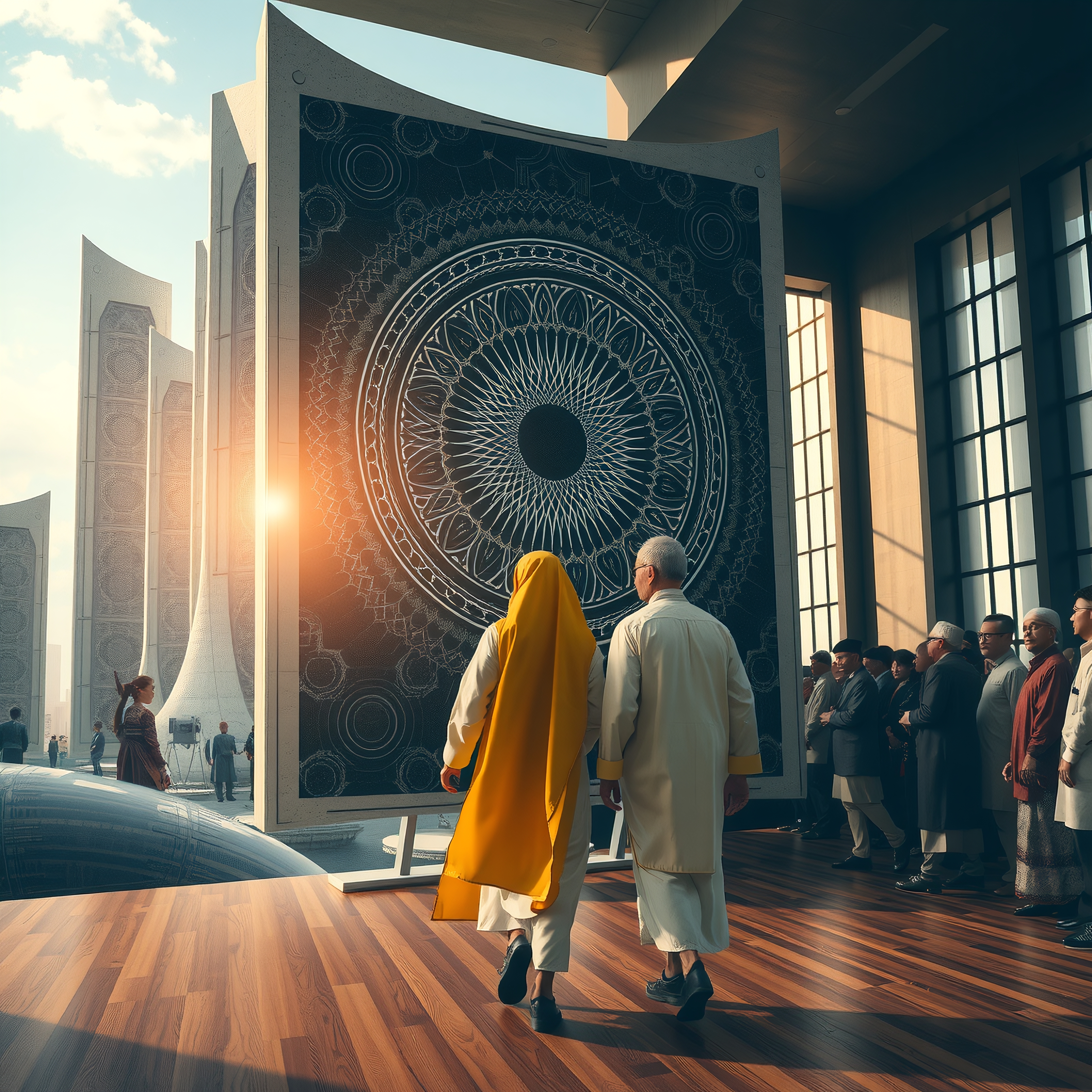 Modern Art in Futuristic Setting