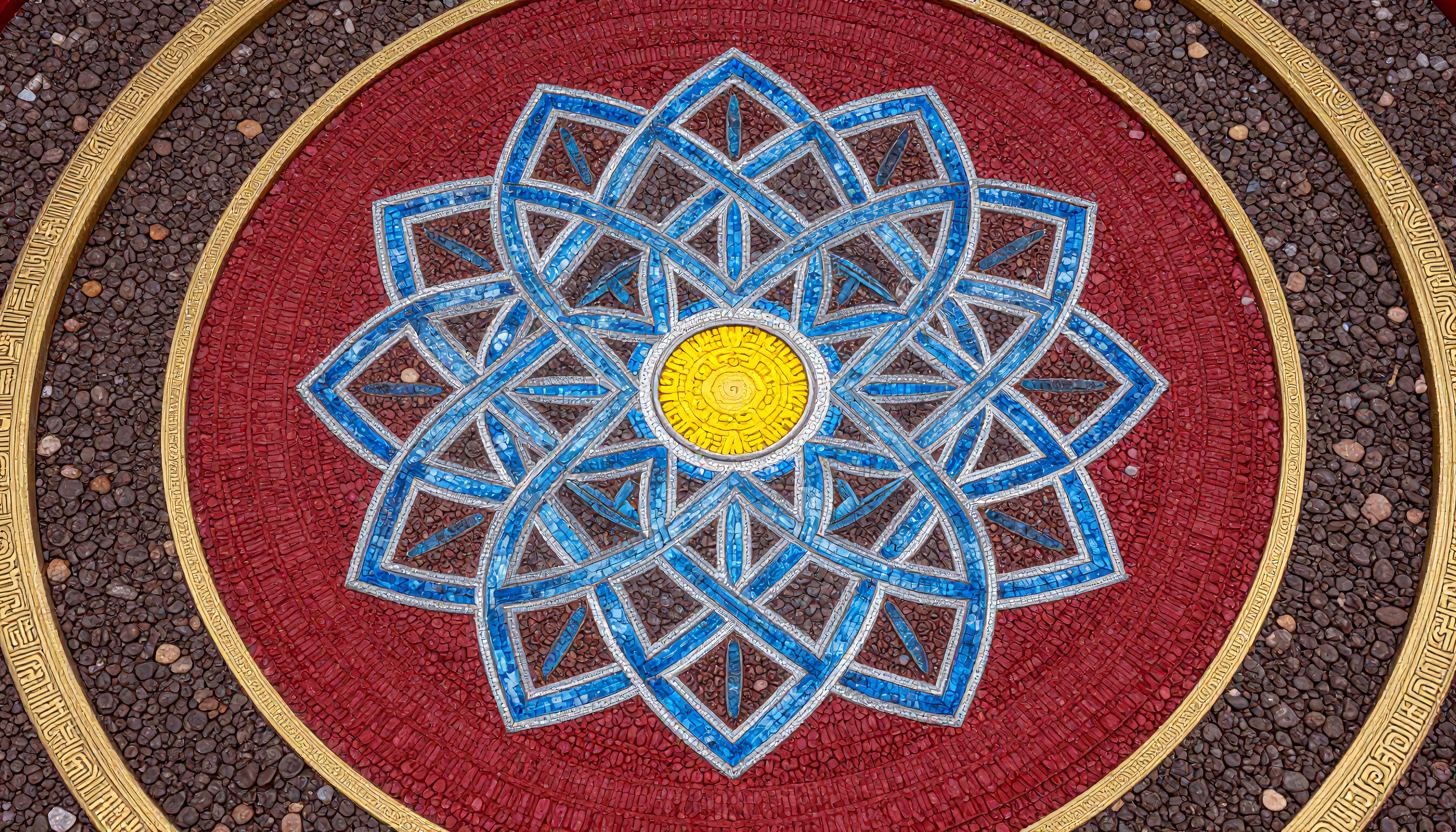 Kazakhstan National Emblem Mosaic Public Art Installation