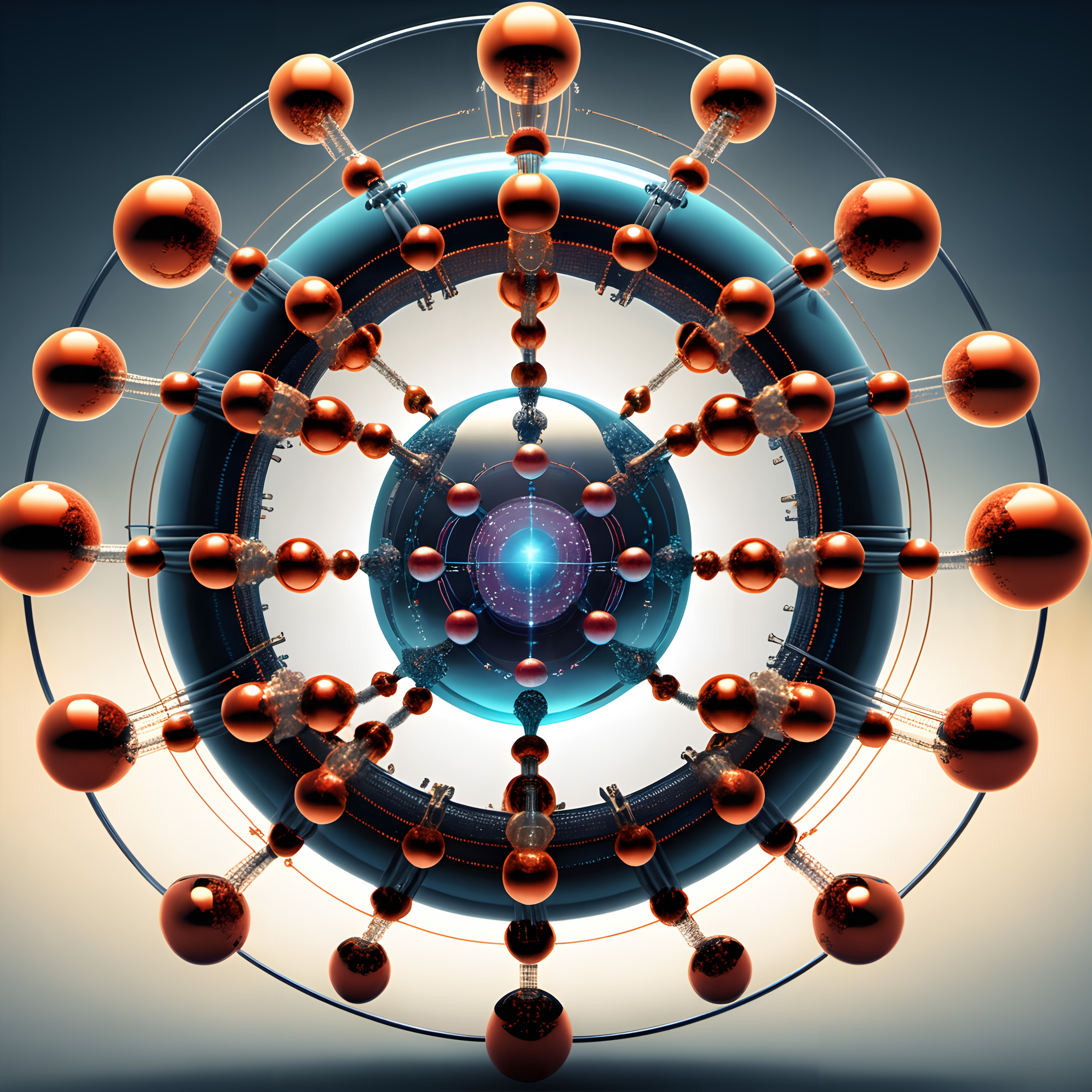 Futuristic Metallic Sphere Network