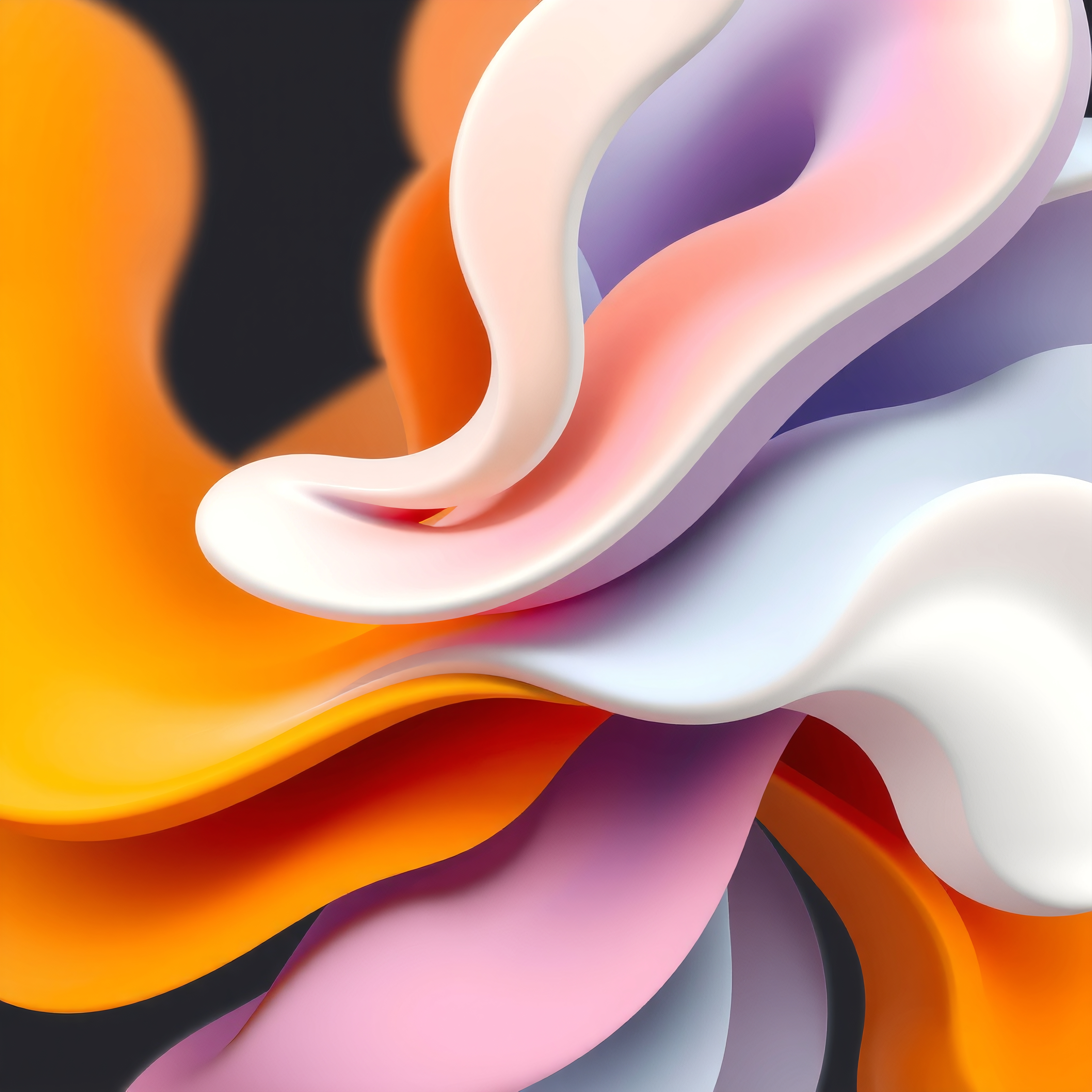 Abstract flowing colorful shapes in pastel.