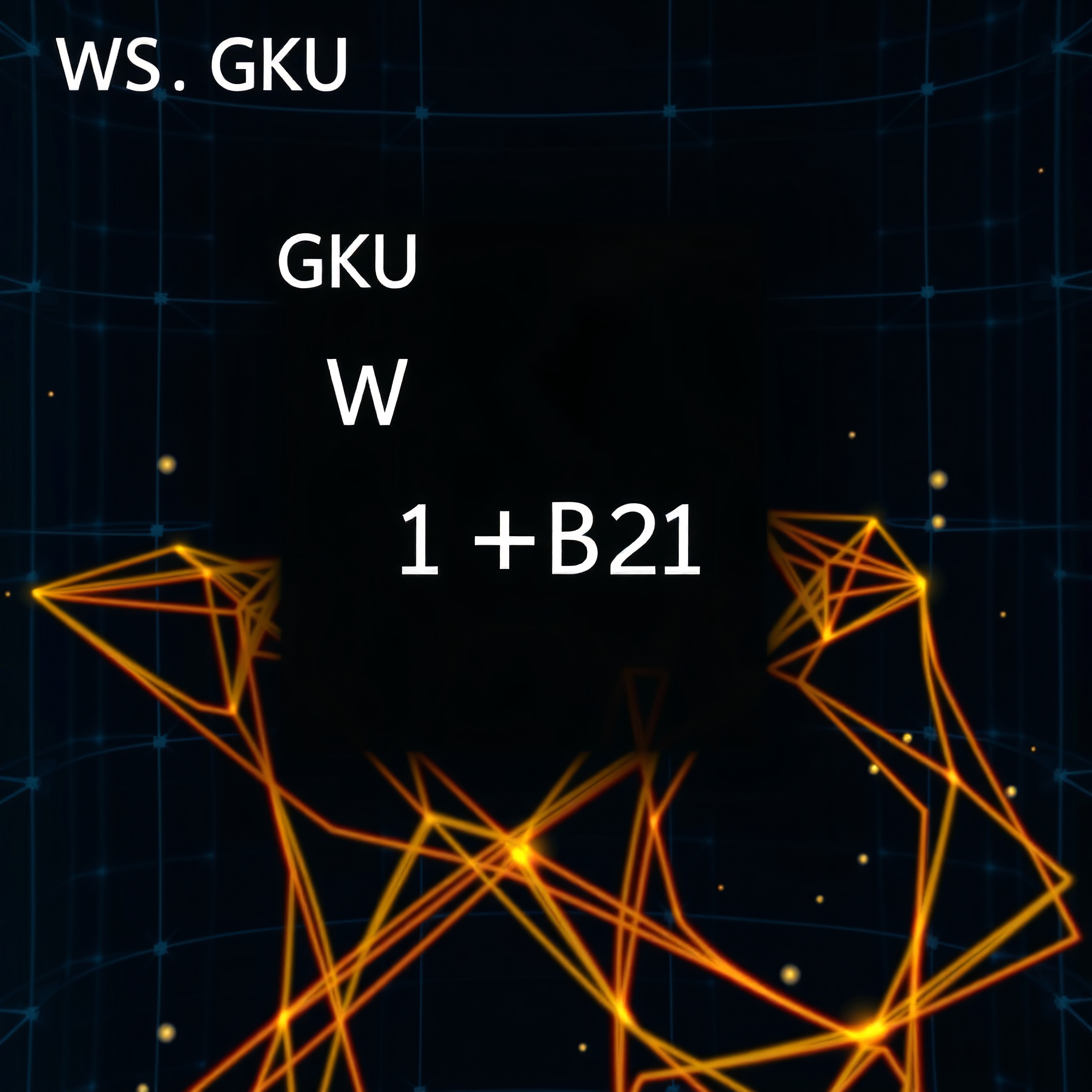 An abstract digital network with bright geometric lines and alphanumeric text on a dark background.