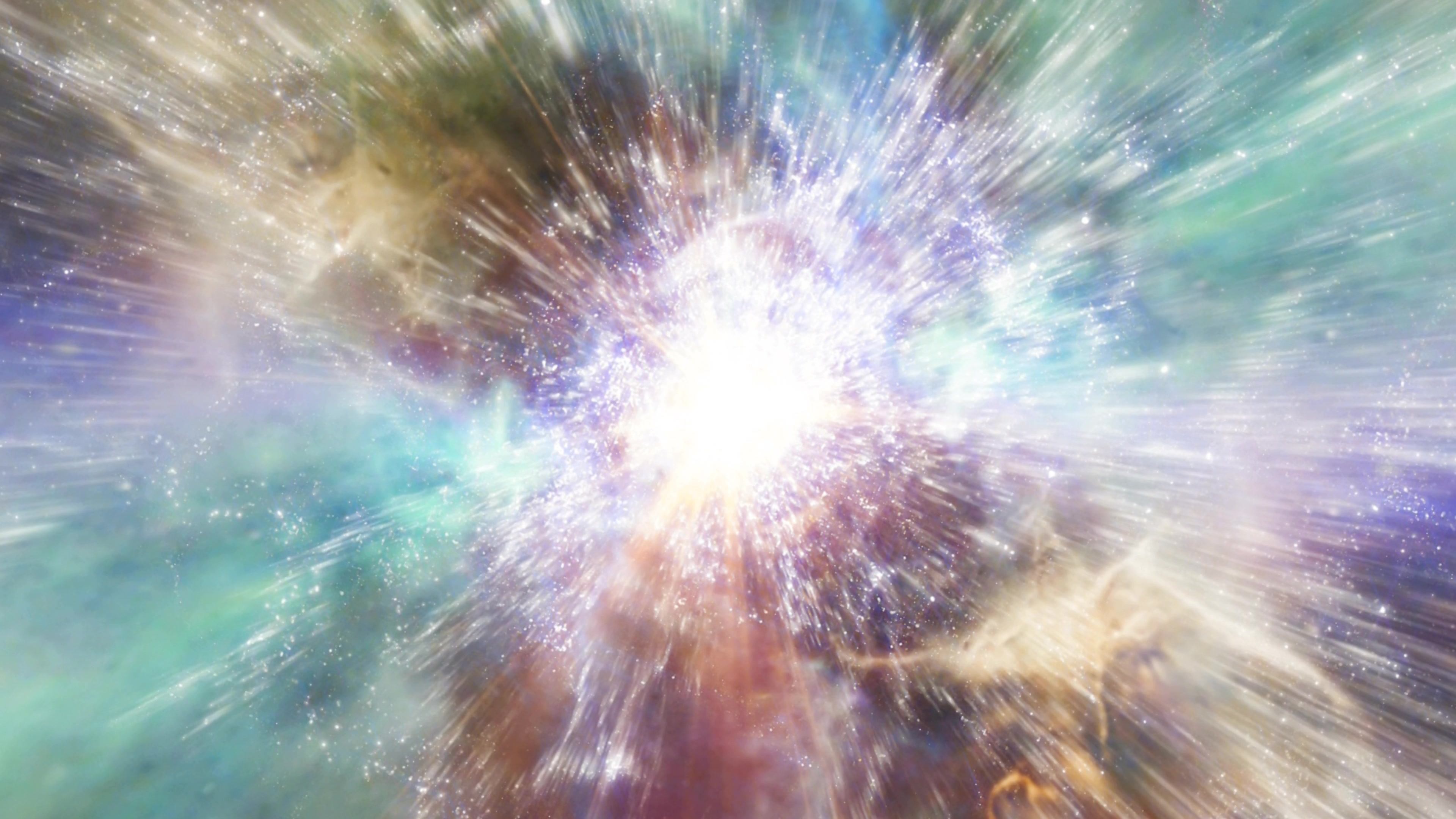 Supernova burst galaxy 3D animation 4K video background.
