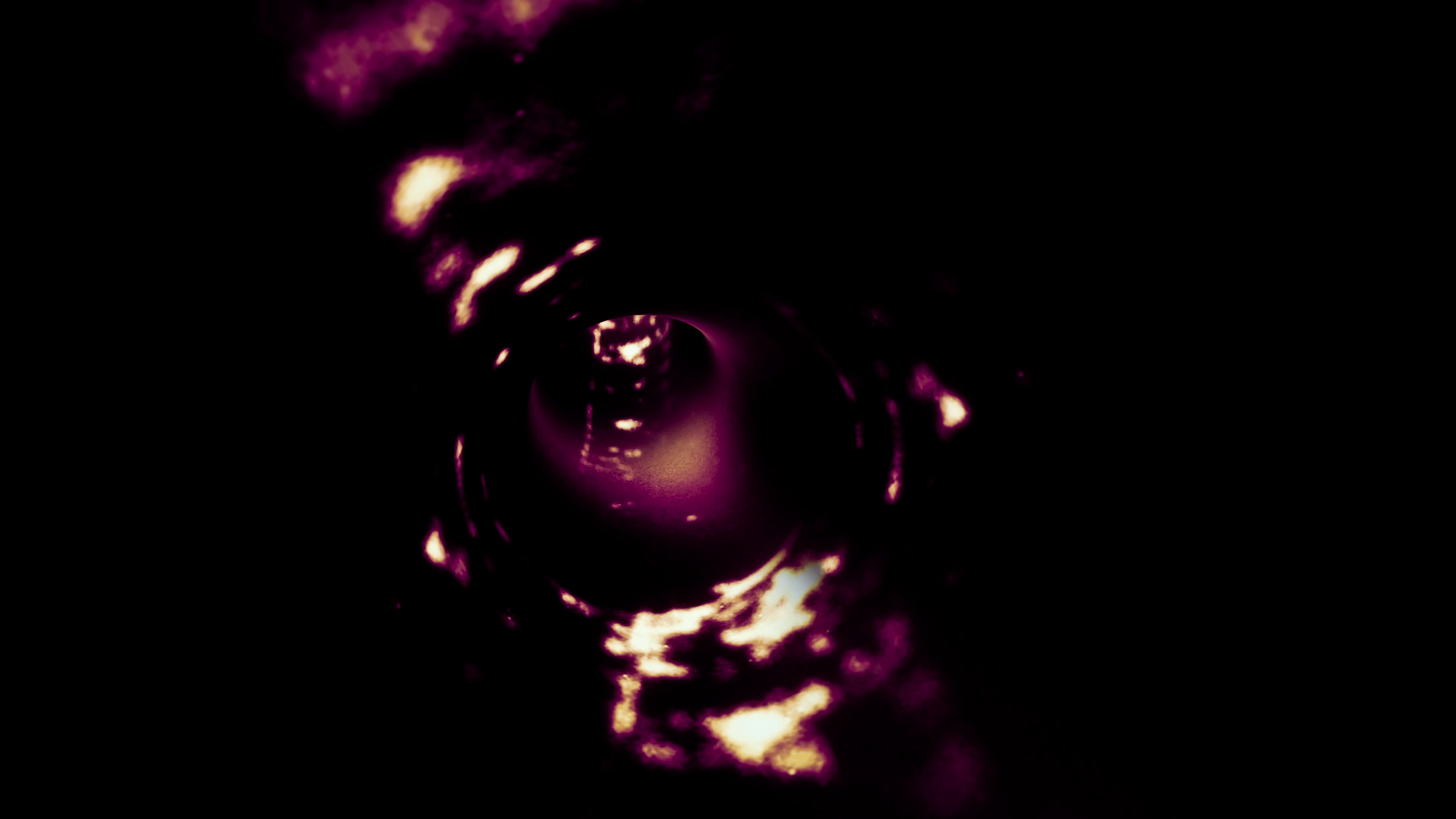 Crescent Moon Eclipse Against Dark Celestial Sky – Mystical Space Tunnel