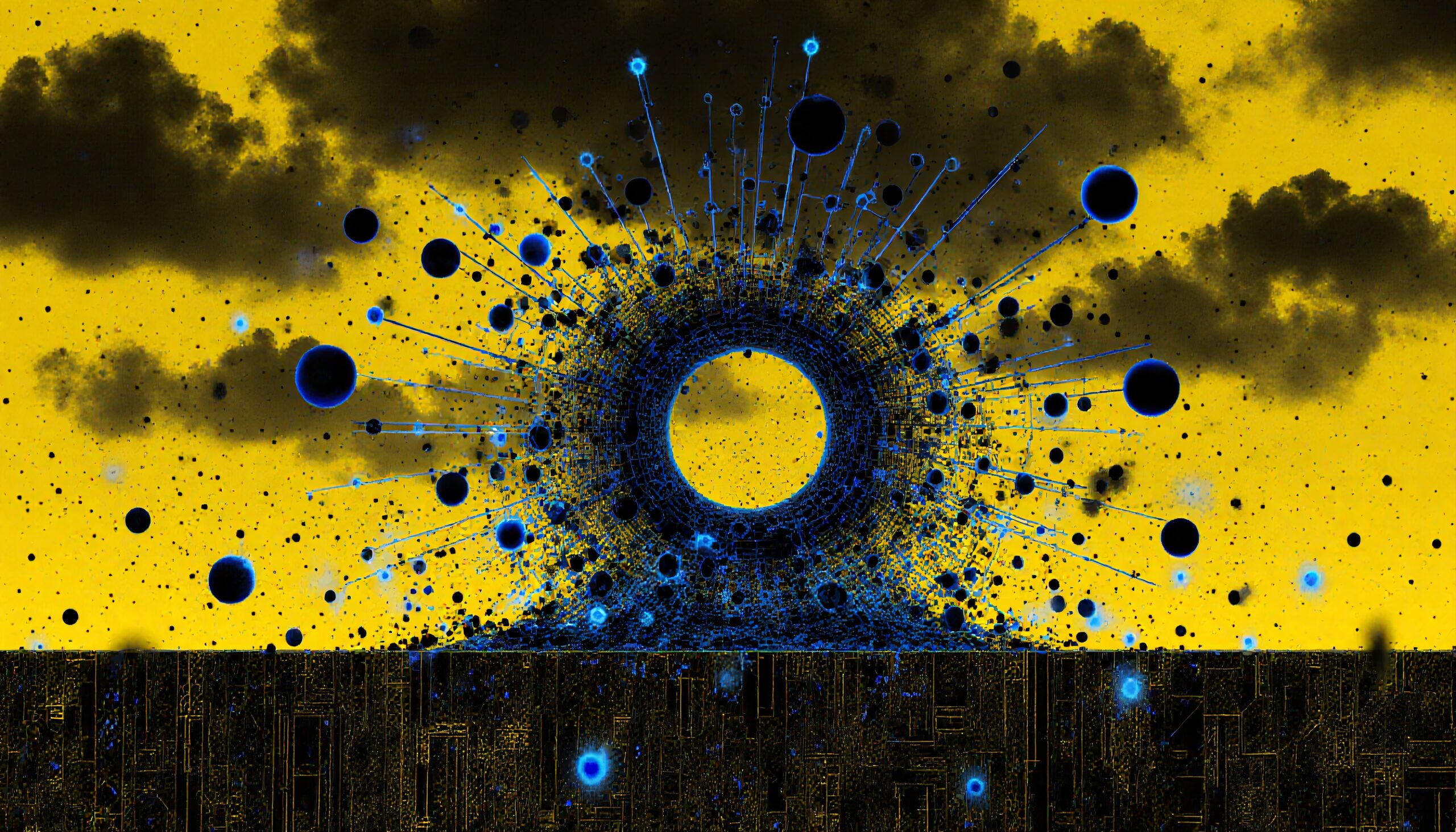 Abstract art with futuristic cosmic theme.