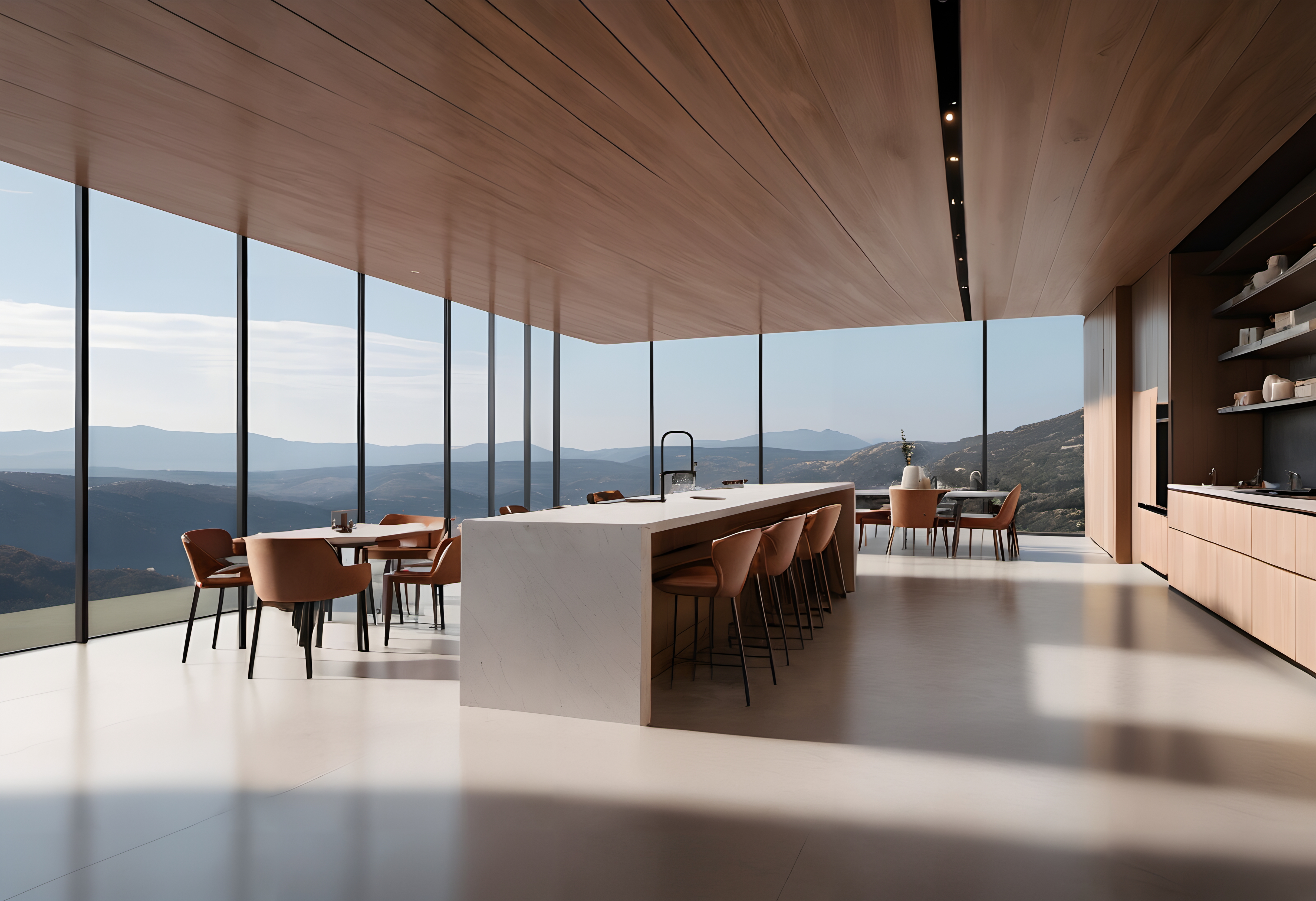 Modern Dining Room with View