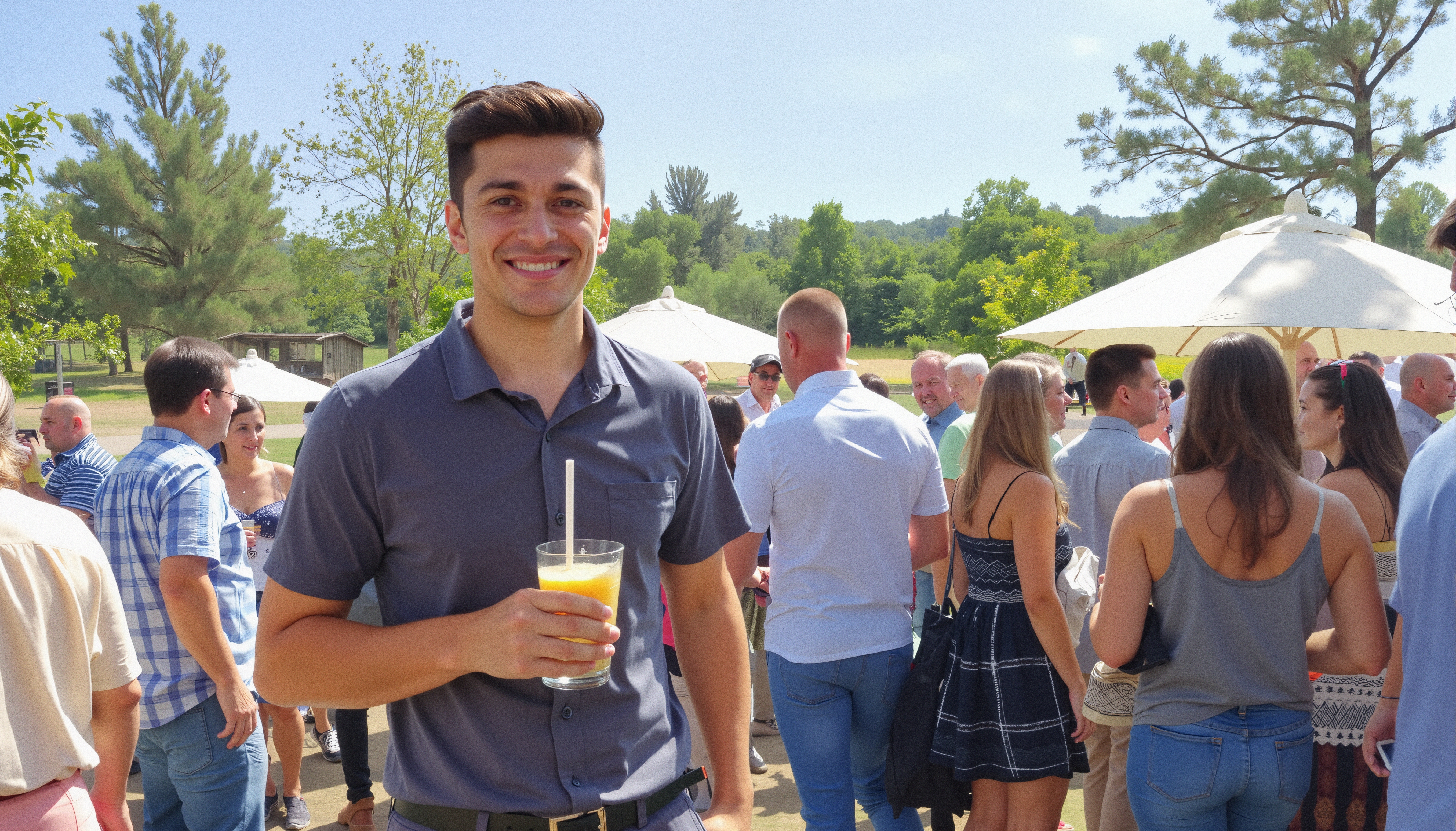 Outdoor Gathering with Refreshing Drinks