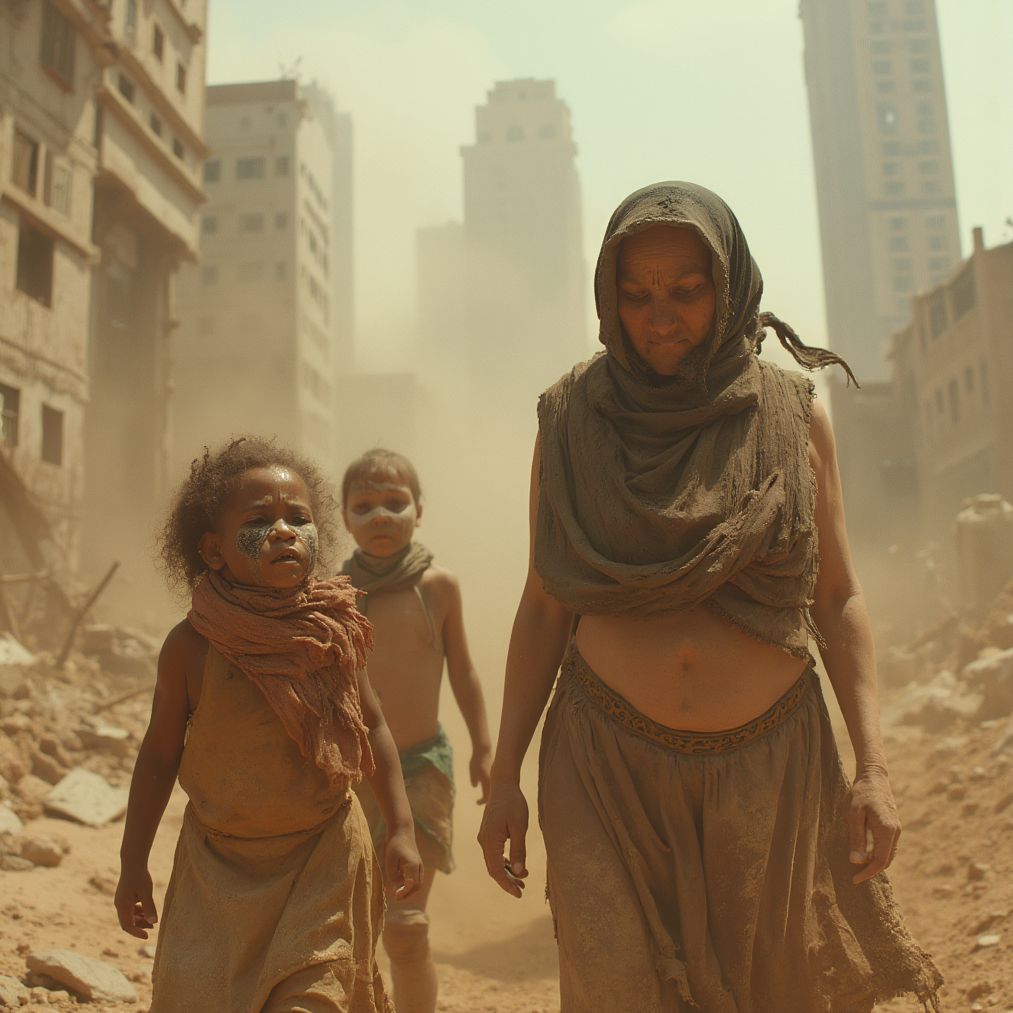 Urban Survivors in Dusty Ruins