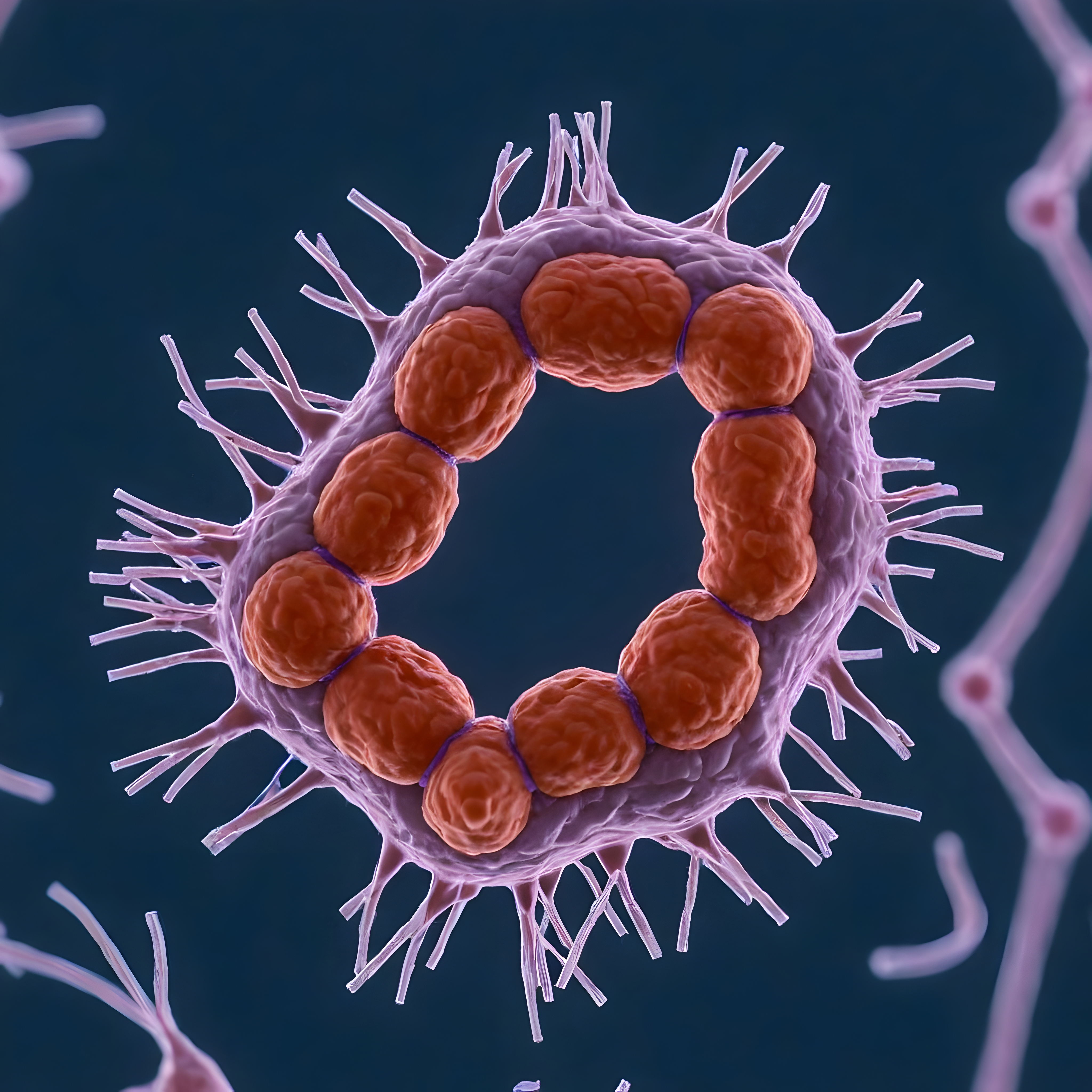Microscopic Circular Spiky Structure