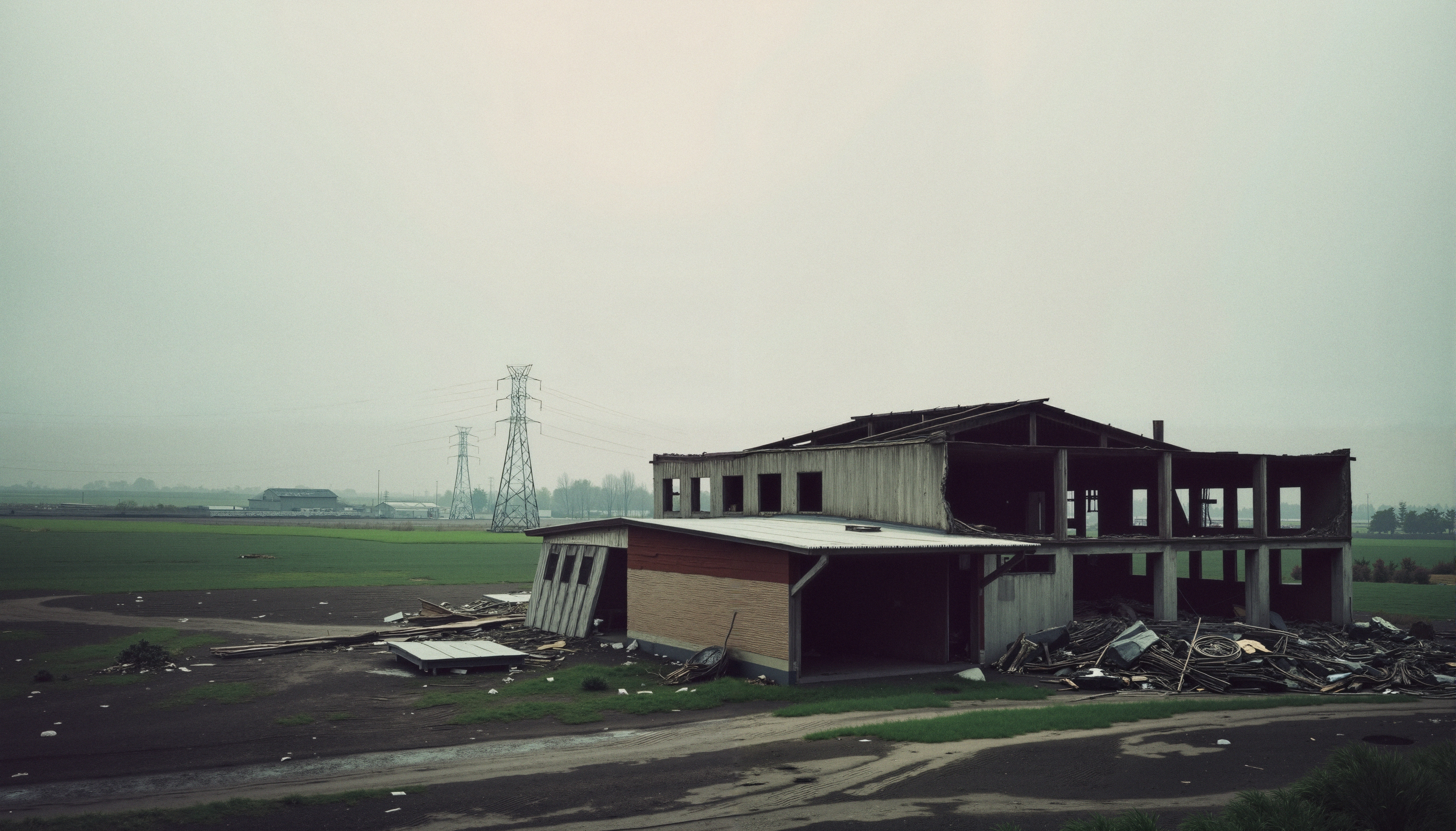 Abandoned Structure in Rural Landscape
